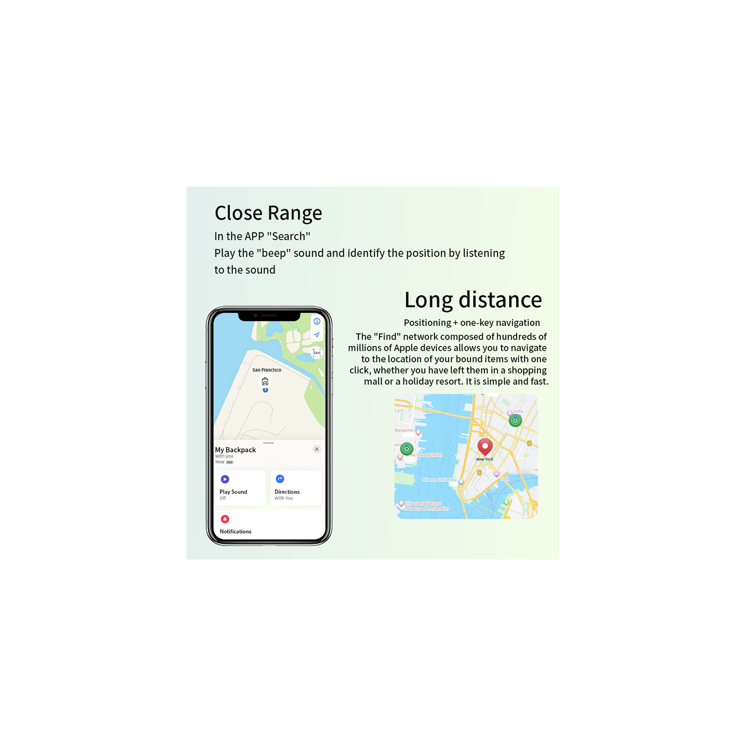 Dispositif anti-perte AirTag, localisateur FindMy, localisateur anti-perte global iOS, GPS - blanc
