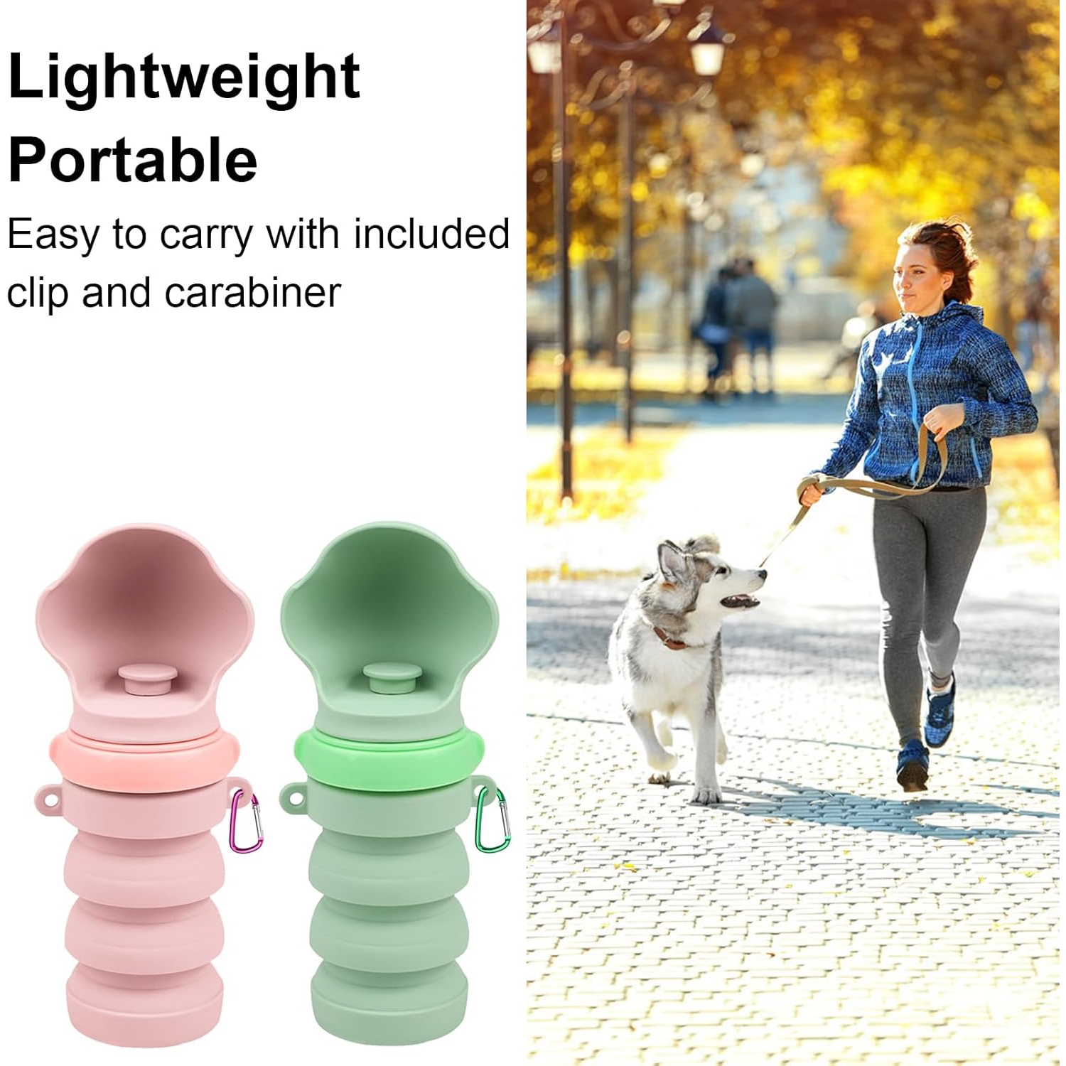 Portable Foldable Pet Water Feeder Dog Walking Water Bottle Dog Outdoor Drinking Fountain Silicone Pet Water Cup Leakproof Pet Travel Squeeze Bottle