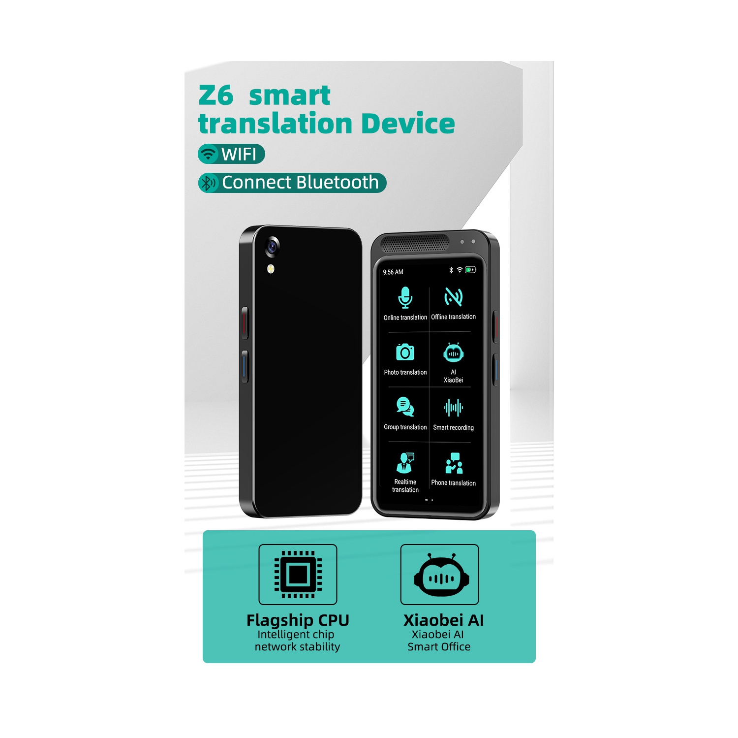 Vormor Z6 Traducteur hors ligne précis, 138 langues ​​la traduction simultanée prend en charge l'apprentissage en voyage et la machine de traduction