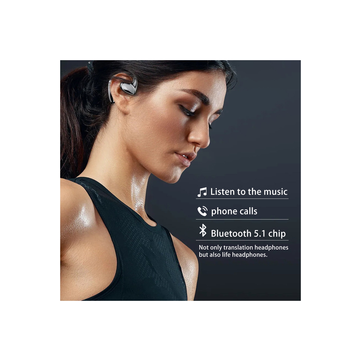 Nouveau casque de traduction intelligent Bluetooth M8, prend en charge 144 langues Transducteur, casque d'écoute sans fil Bluetooth à réduction