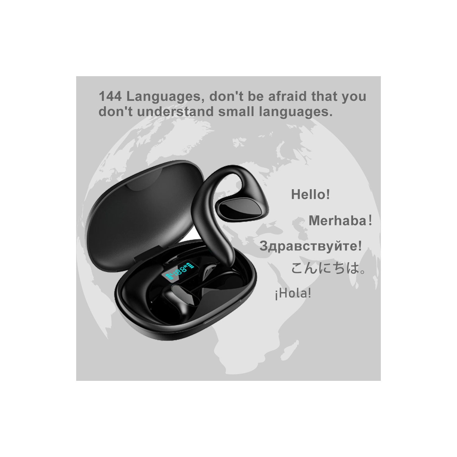 Nouveau casque de traduction intelligent Bluetooth M8, prend en charge 144 langues Transducteur, casque d'écoute sans fil Bluetooth à réduction
