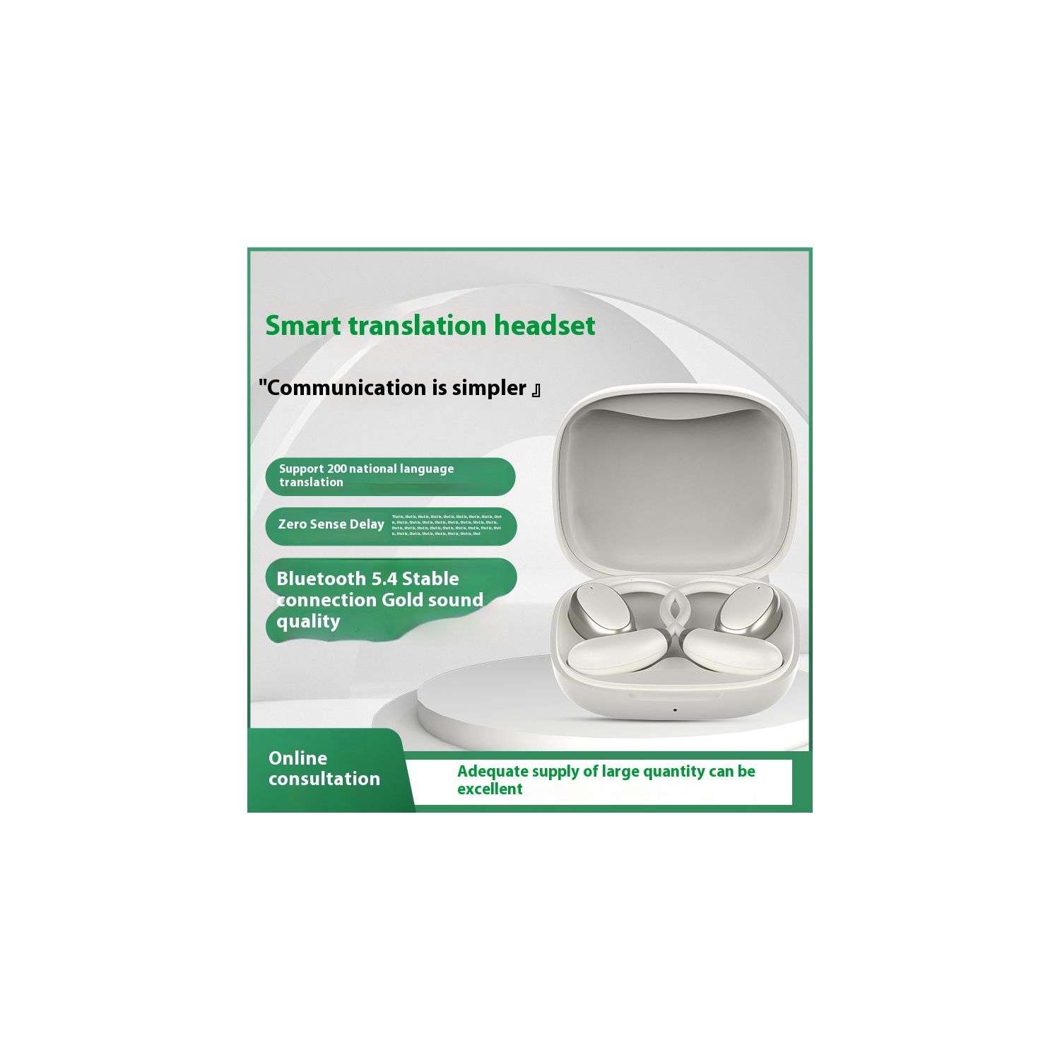 Nouveau casque d'écoute de traduction V18, 5,4 oreillette Bluetooth sans fil à crochet auriculaire pour machine de traduction Bluetooth,