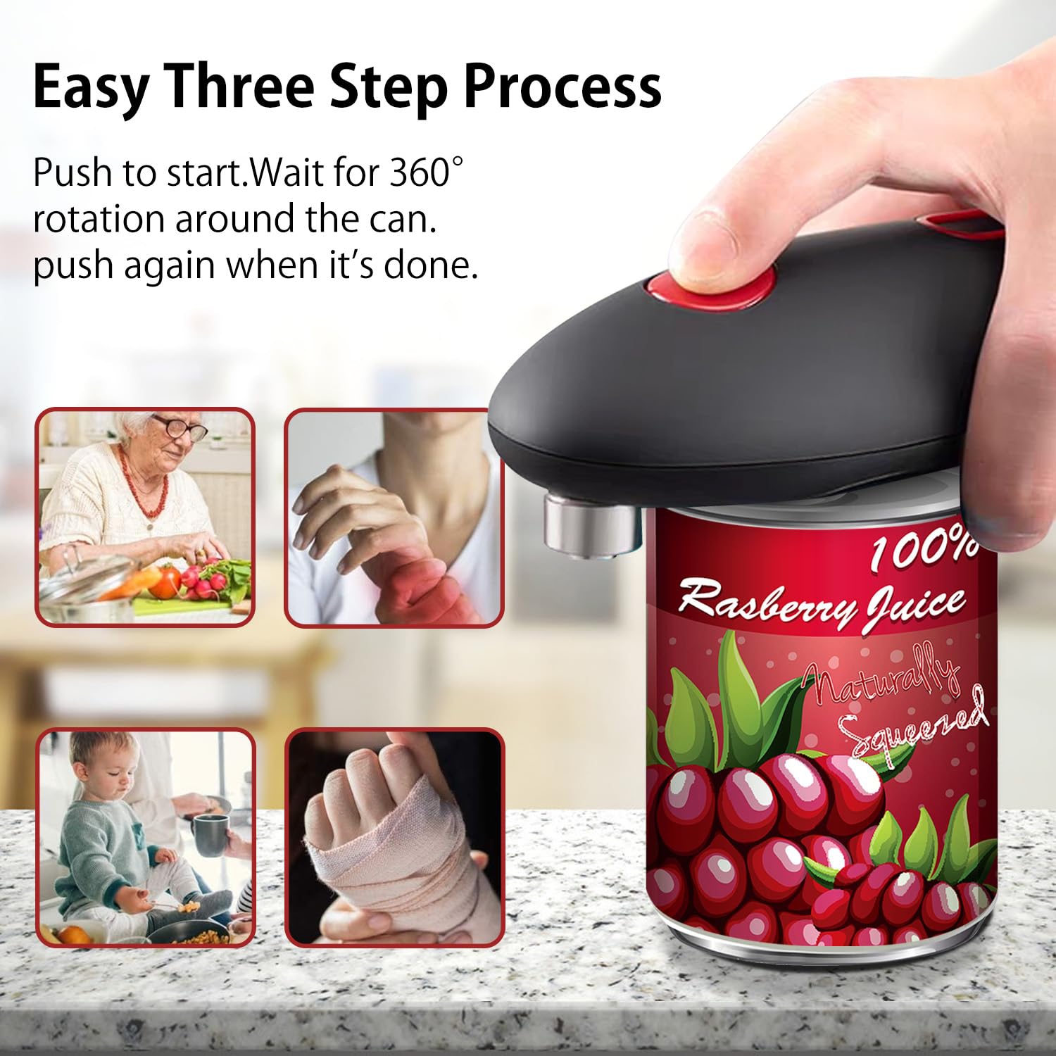 Electric Can Opener, Portable Mini Bottle Opener, Kitchen Gadgets Suitable for Ladies, Elderly