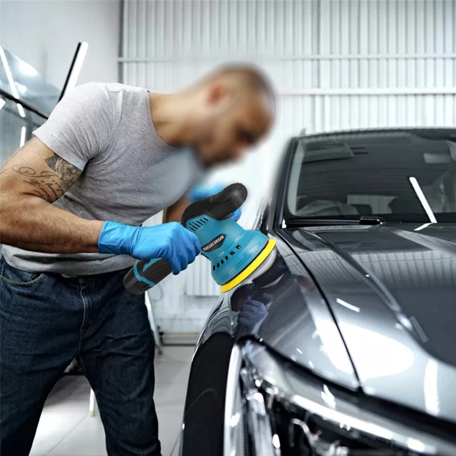 Polisseuse pour voiture avec 8 vitesses variables 2500-5000&nbsp;tr/min Kit de cire de polissage pour voiture pour cire de finition automobile