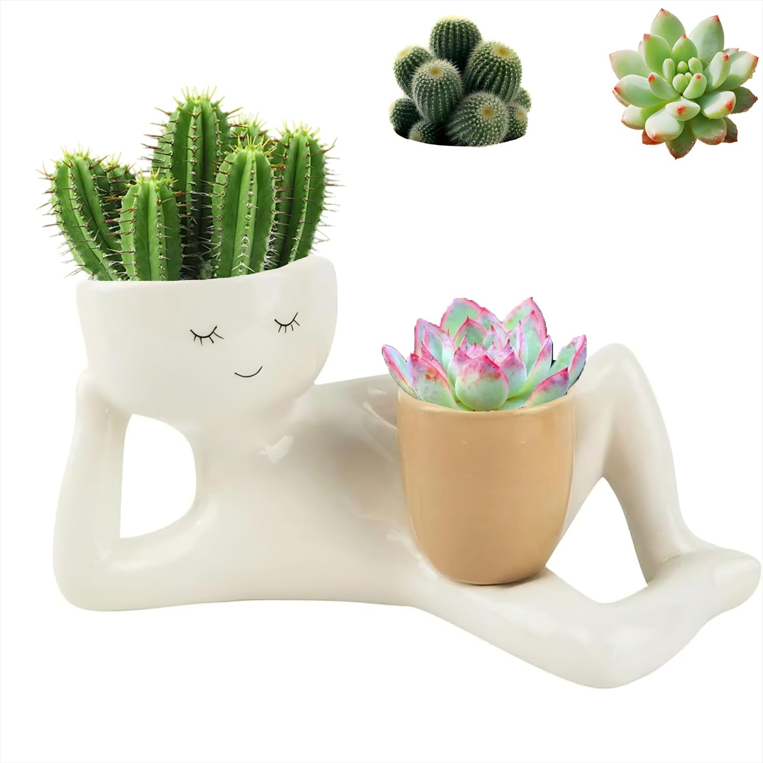 Funny Flower Pots, Cute Avatar Flower Pot Ornaments, Indoor Succulent Flower Pots, Suitable for Home Garden Decoration
