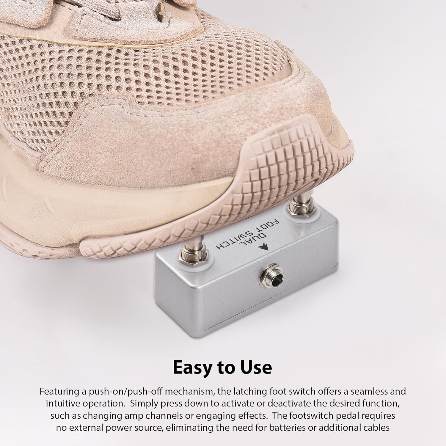 Dual-lock multi-function foot controller|Direct connection without power supply|Alloy casting body|Stereo output|Universal for speakers and effects