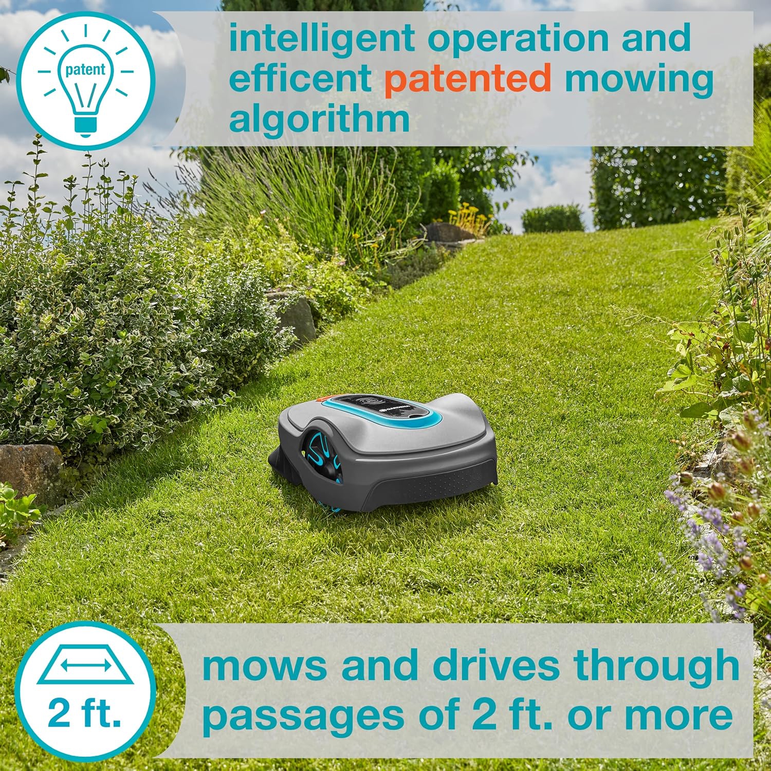 GARDENA 15101-41 SILENO Life - Automatic Robotic Lawn Mower, with Bluetooth app and Boundary Wire