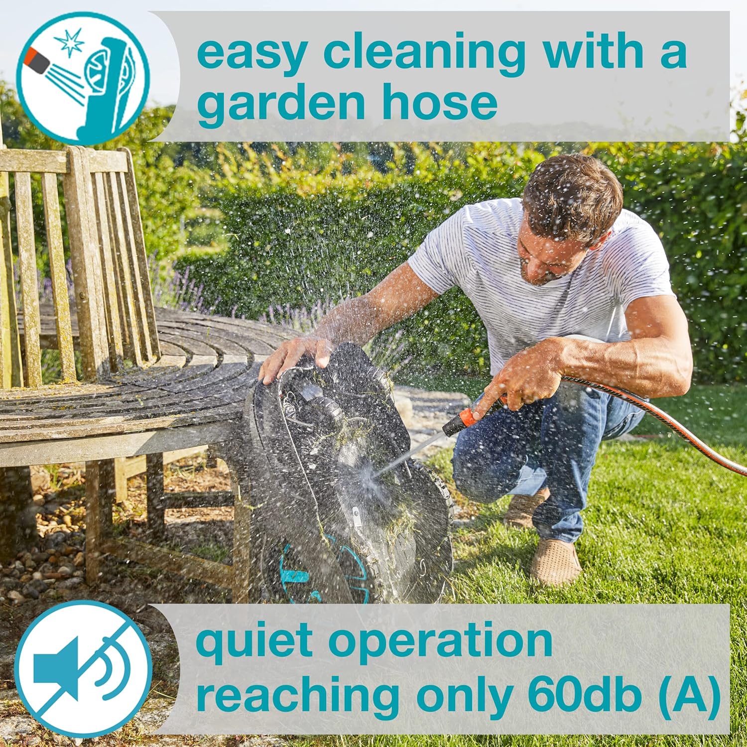 GARDENA 15101-41 SILENO Life - Automatic Robotic Lawn Mower, with Bluetooth app and Boundary Wire