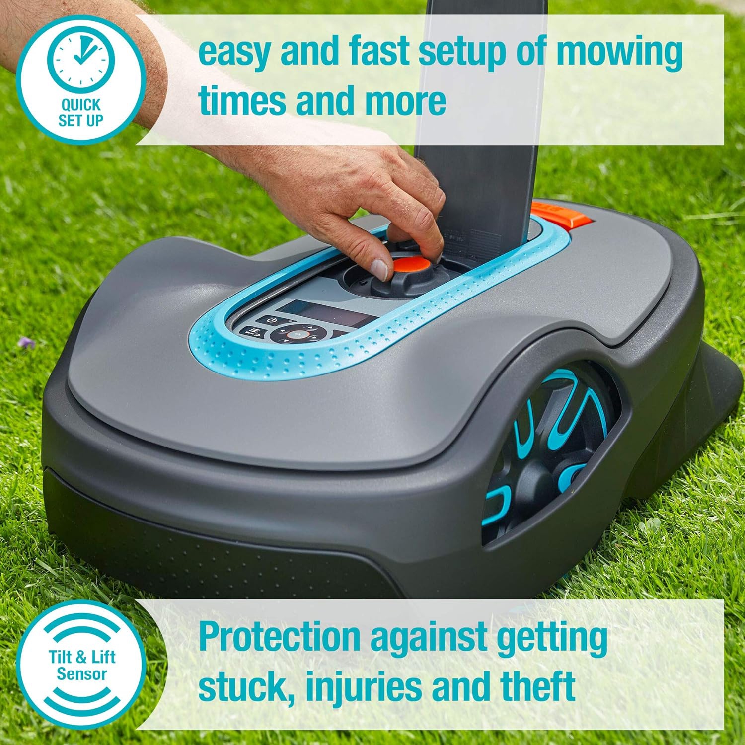 GARDENA 15101-41 SILENO Life - Automatic Robotic Lawn Mower, with Bluetooth app and Boundary Wire