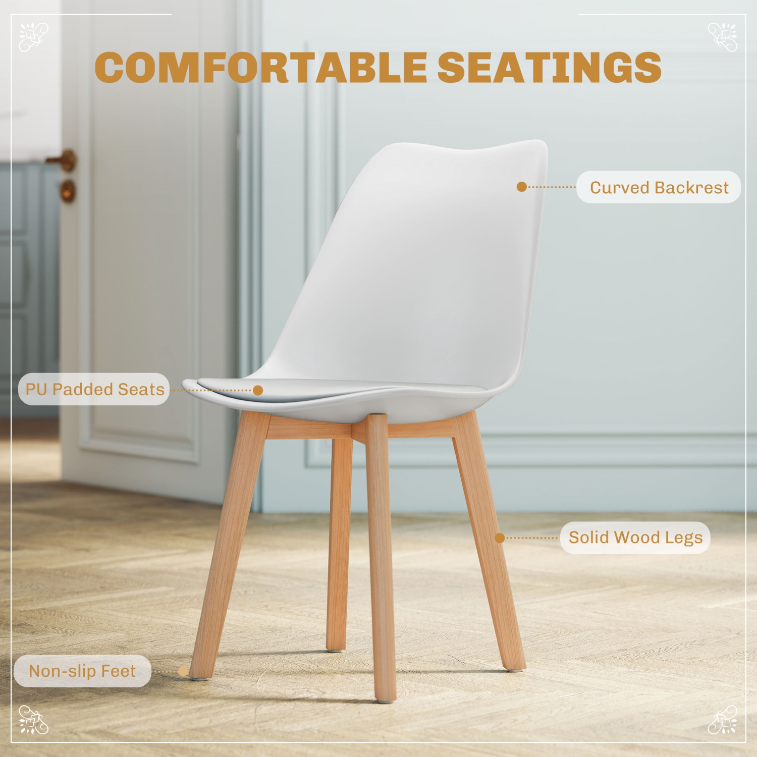 HOMCOM Round Dining Table Set, Kitchen Table and Chairs Set for 4 with Pedestal Base, PU Padded Seats, 5-Piece Dining Room Set for Small Space,