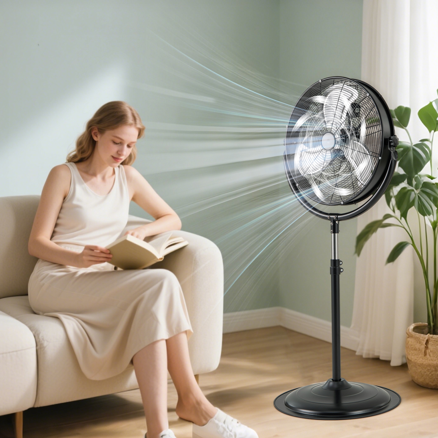Gymax 20'' High Velocity Pedestal Fan w/3 Speeds 360 Degree Tilt & Adjustable Height