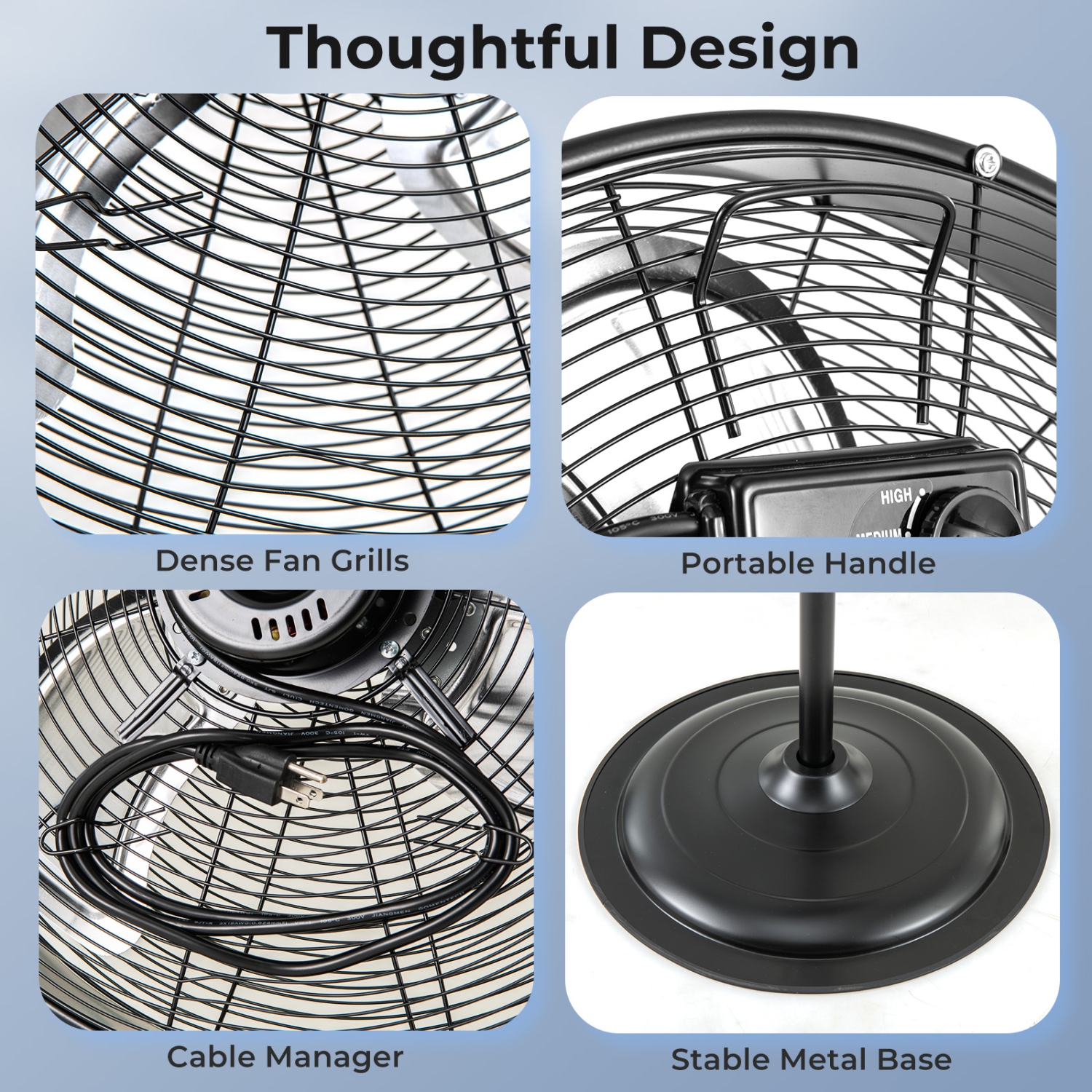 Gymax 20'' High Velocity Pedestal Fan w/3 Speeds 360 Degree Tilt & Adjustable Height