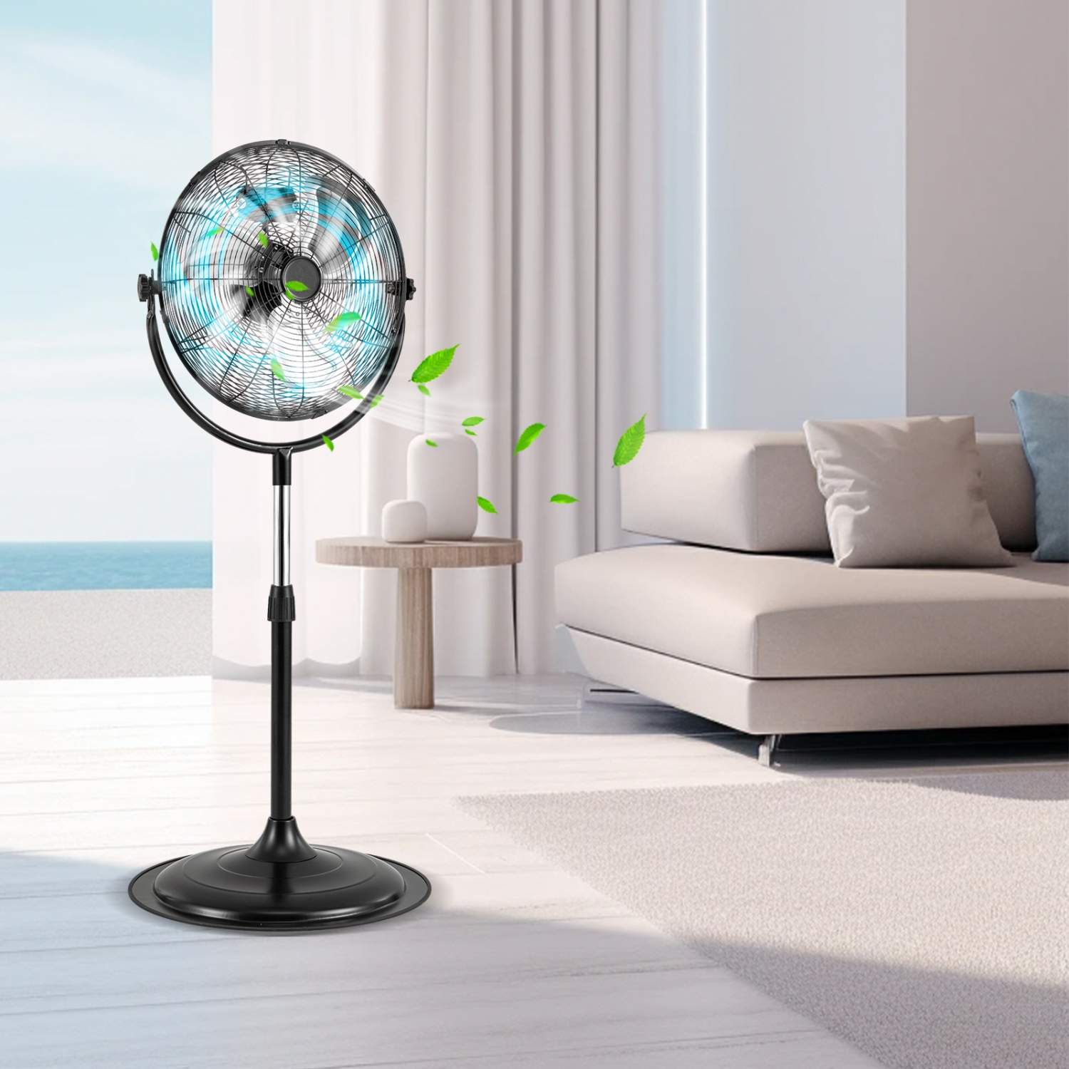 Gymax 18'' High Velocity Pedestal Fan w/3 Speeds 360 Degree Tilt & Adjustable Heigh for Home
