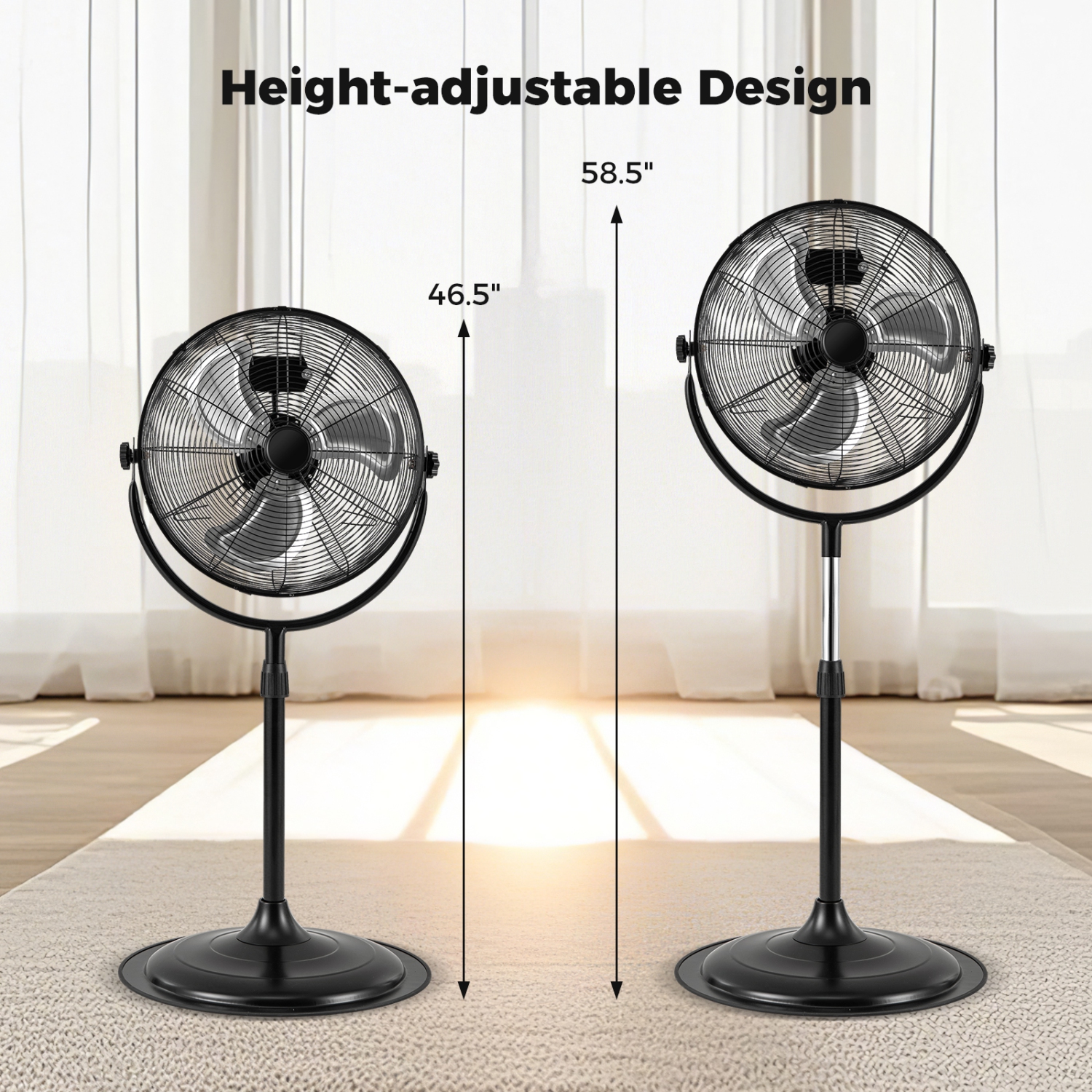 Gymax 18'' High Velocity Pedestal Fan w/3 Speeds 360 Degree Tilt & Adjustable Heigh for Home