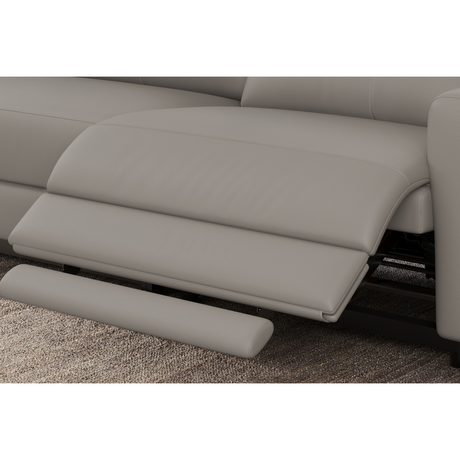 Valencia Elodie Top Grain Leather Recliner Single Seat Sofa, Light Grey