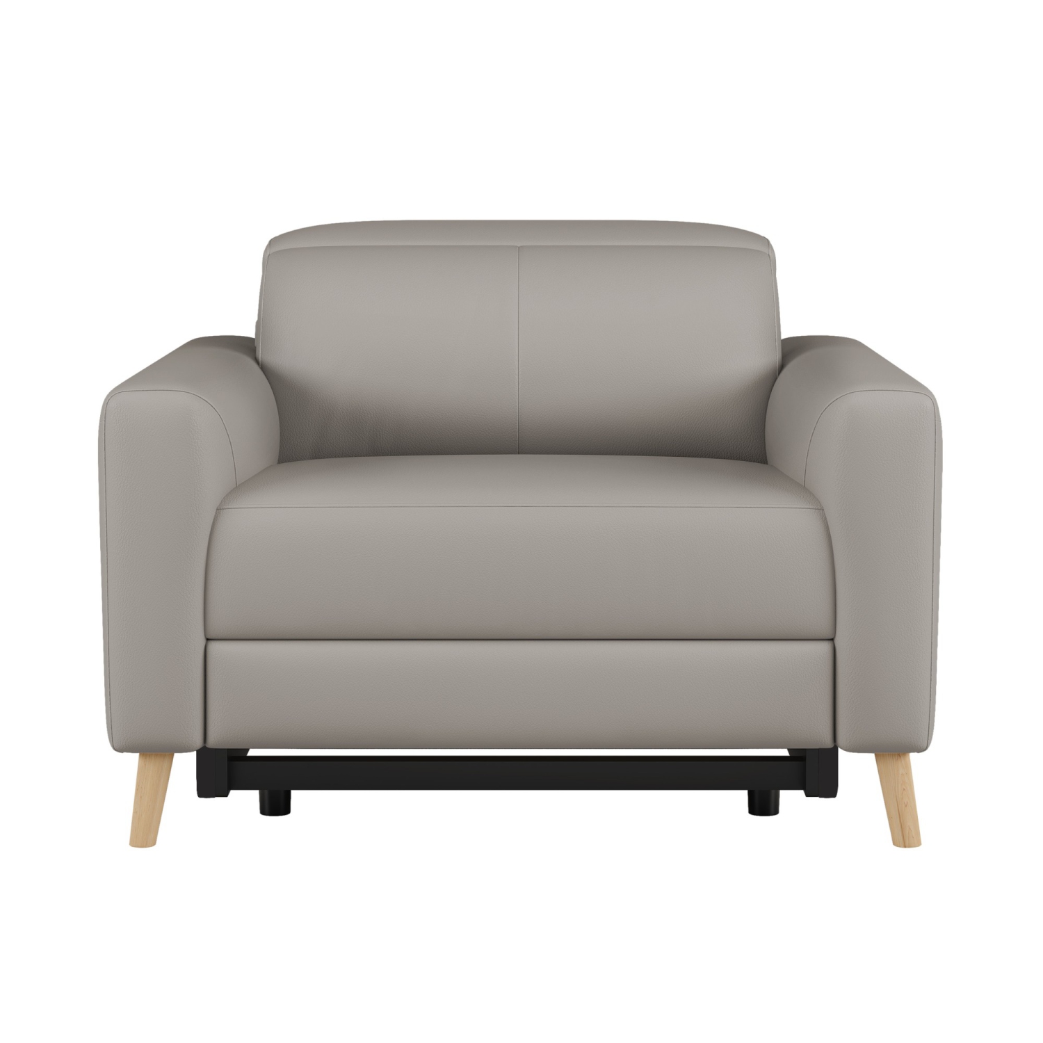 Valencia Elodie Top Grain Leather Recliner Single Seat Sofa, Light Grey