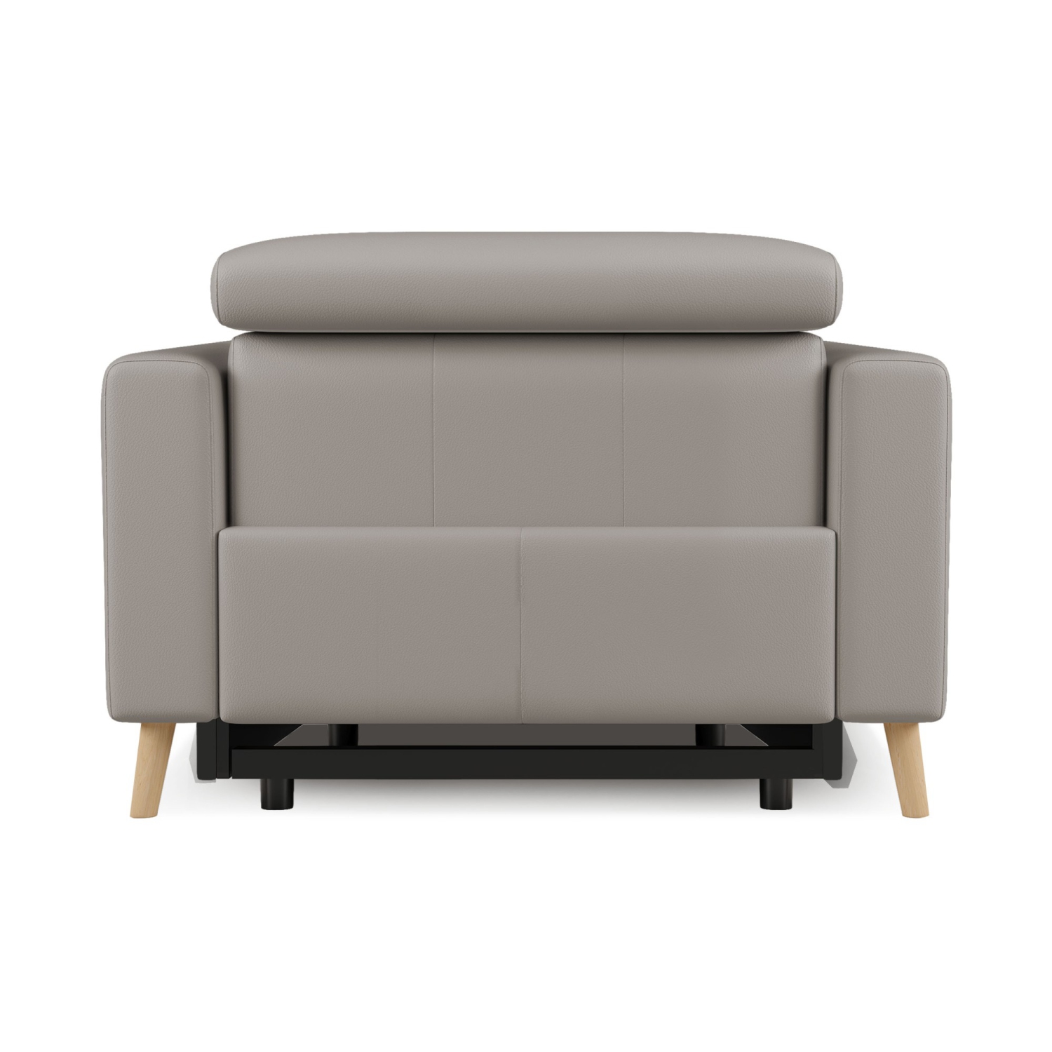 Valencia Elodie Top Grain Leather Recliner Single Seat Sofa, Light Grey