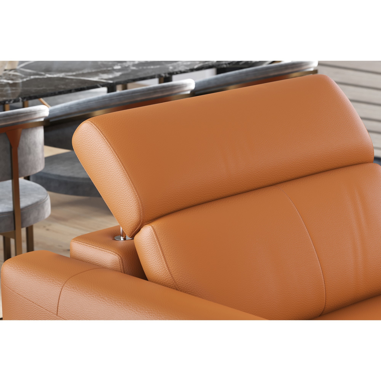 Valencia Elodie Top Grain Leather Recliner Single Seat Sofa, Cognac