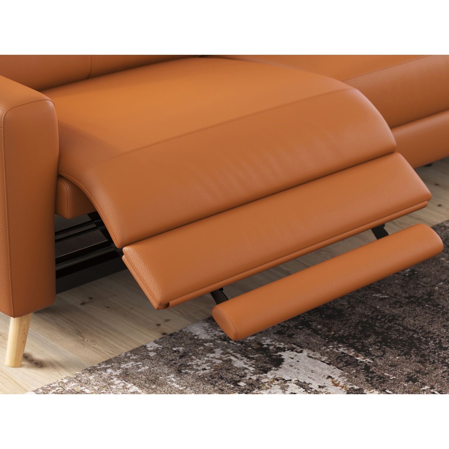 Valencia Elodie Top Grain Leather Recliner Single Seat Sofa, Cognac