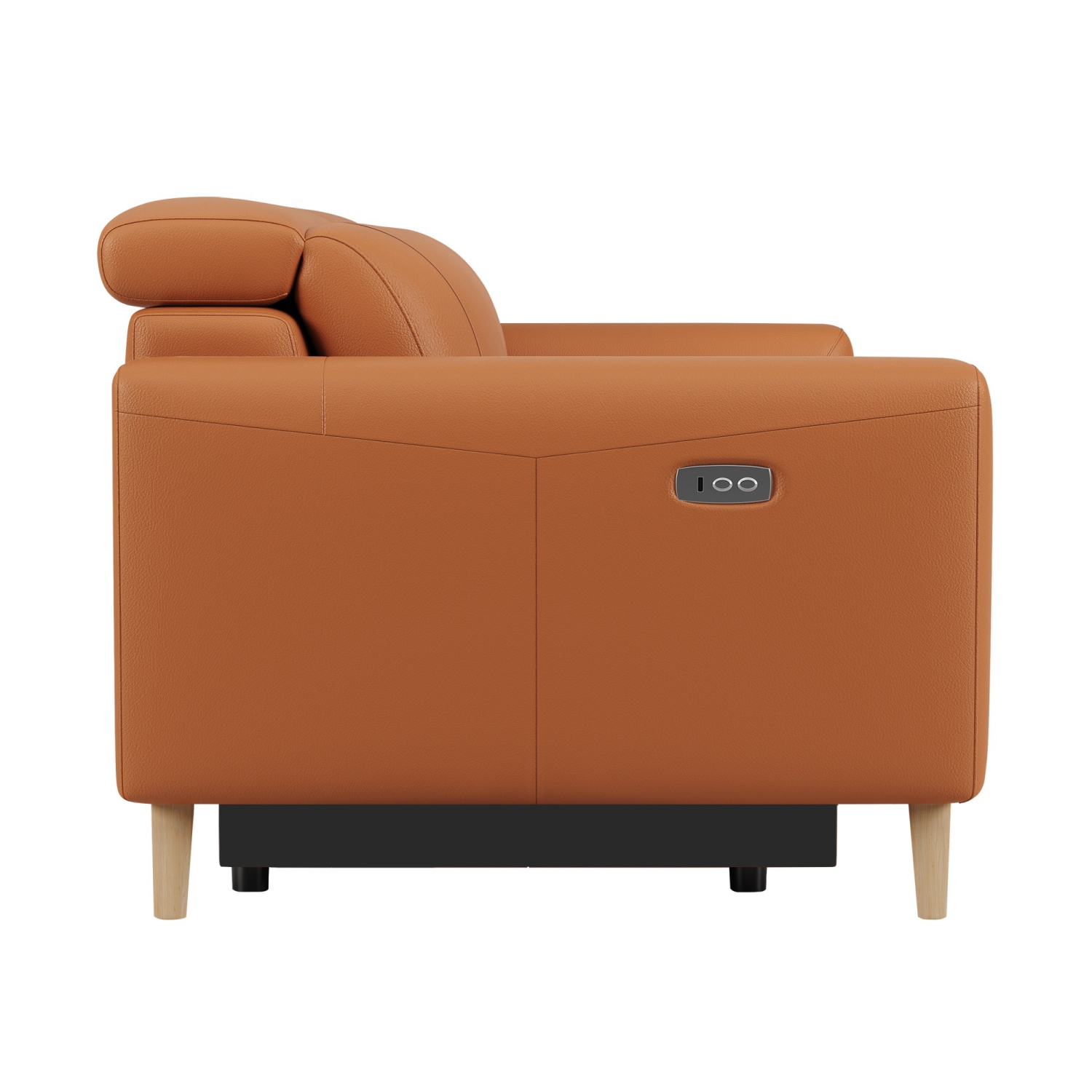 Valencia Elodie Top Grain Leather Recliner Single Seat Sofa, Cognac