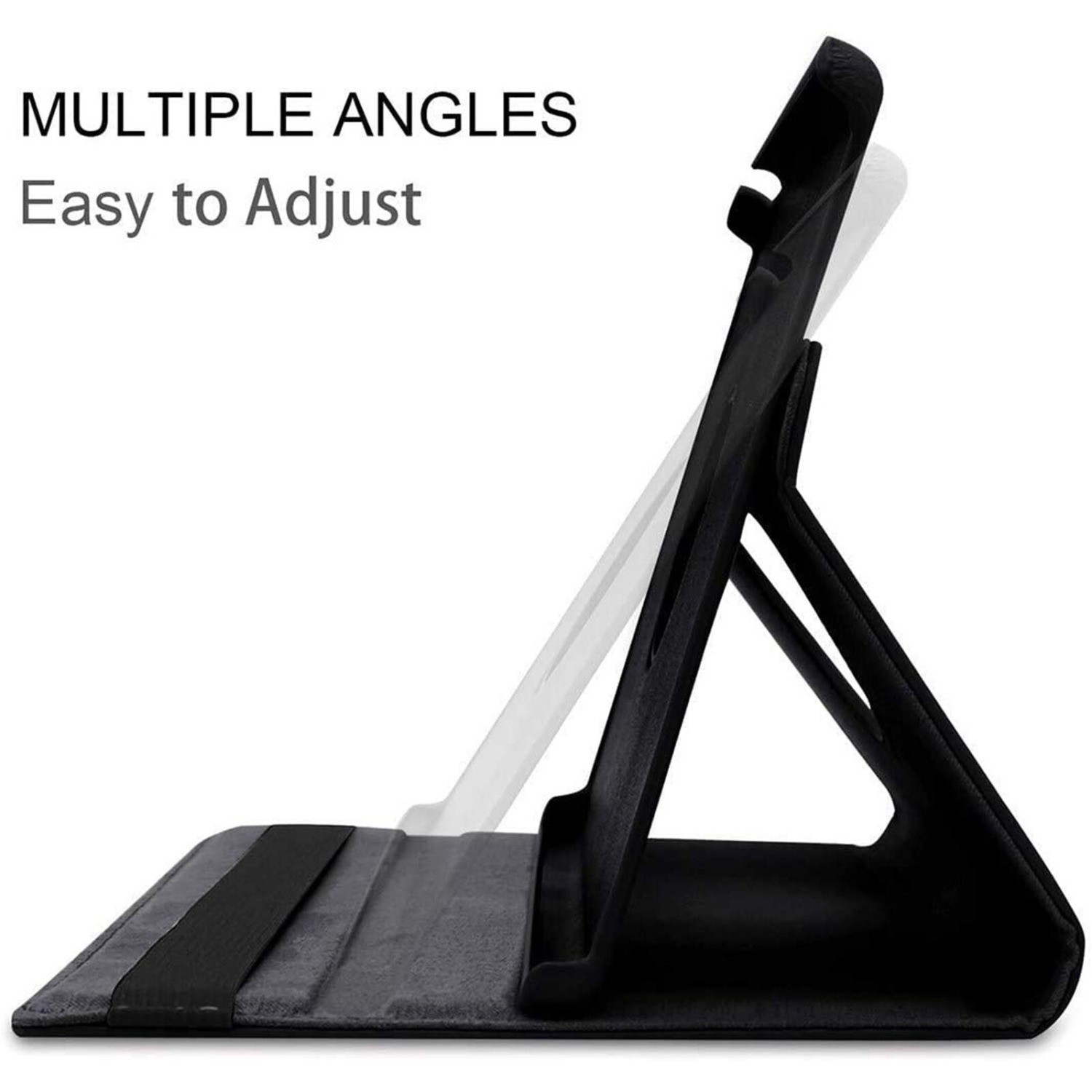 [CS] 360 Étui de tablette en cuir PU rotatif Smart Cover pour Samsung Galaxy Tab S10 FE+ Plus, SM-X620 SM-X626, noir