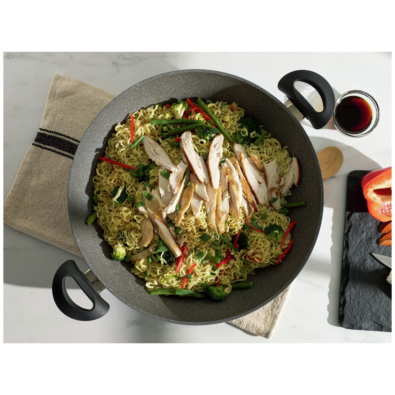 Wok en aluminium ZWILLING Ferrara Granitium 36&nbsp;cm/14&nbsp;po