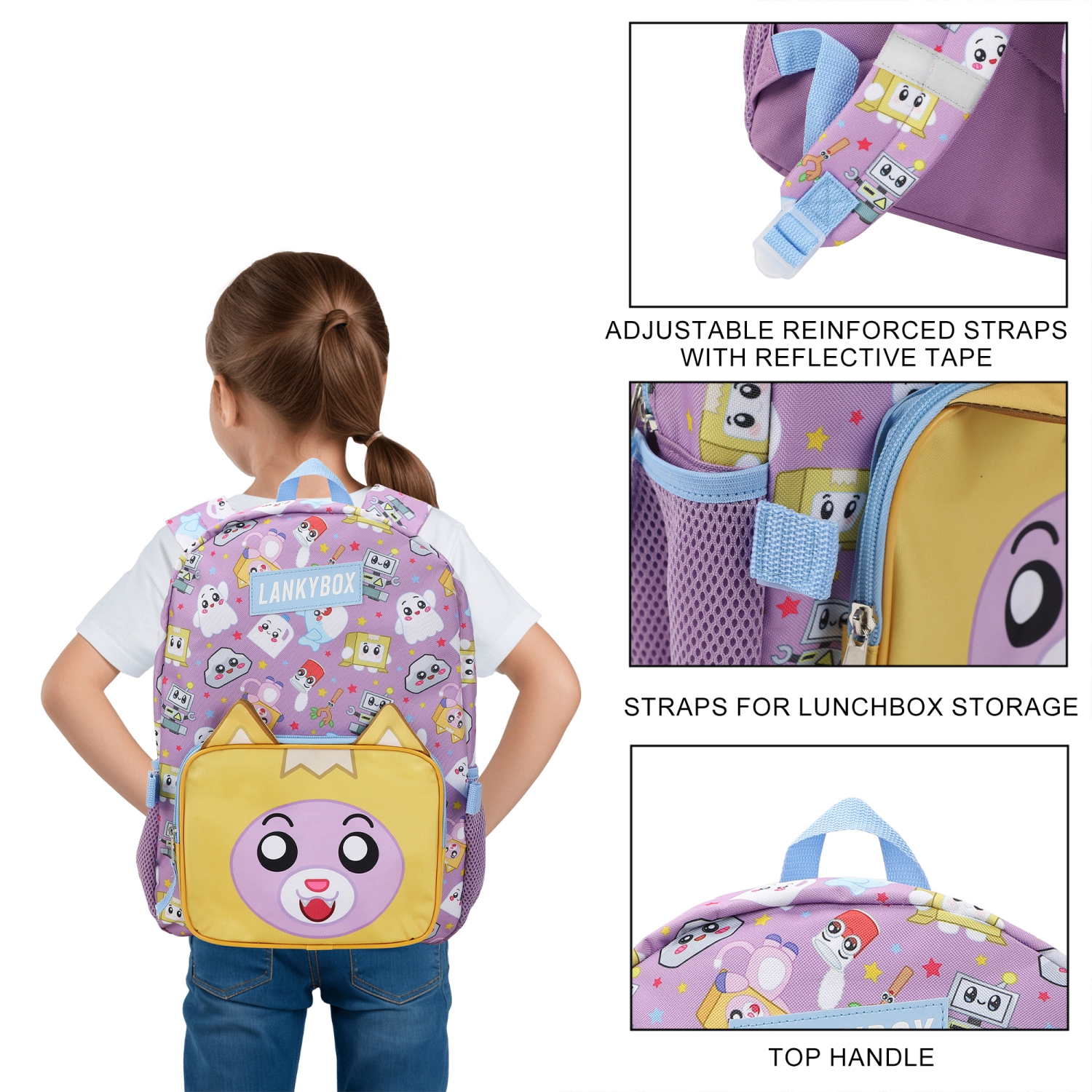 Ensemble 2 pièces avec sac à dos et boîte-repas de 16&nbsp;po de Lanky Box pour l'école et les voyages