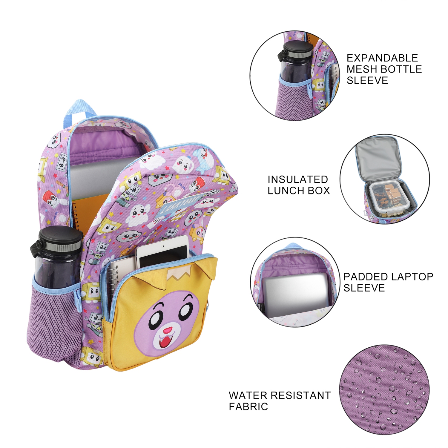 Ensemble 2 pièces avec sac à dos et boîte-repas de 16&nbsp;po de Lanky Box pour l'école et les voyages