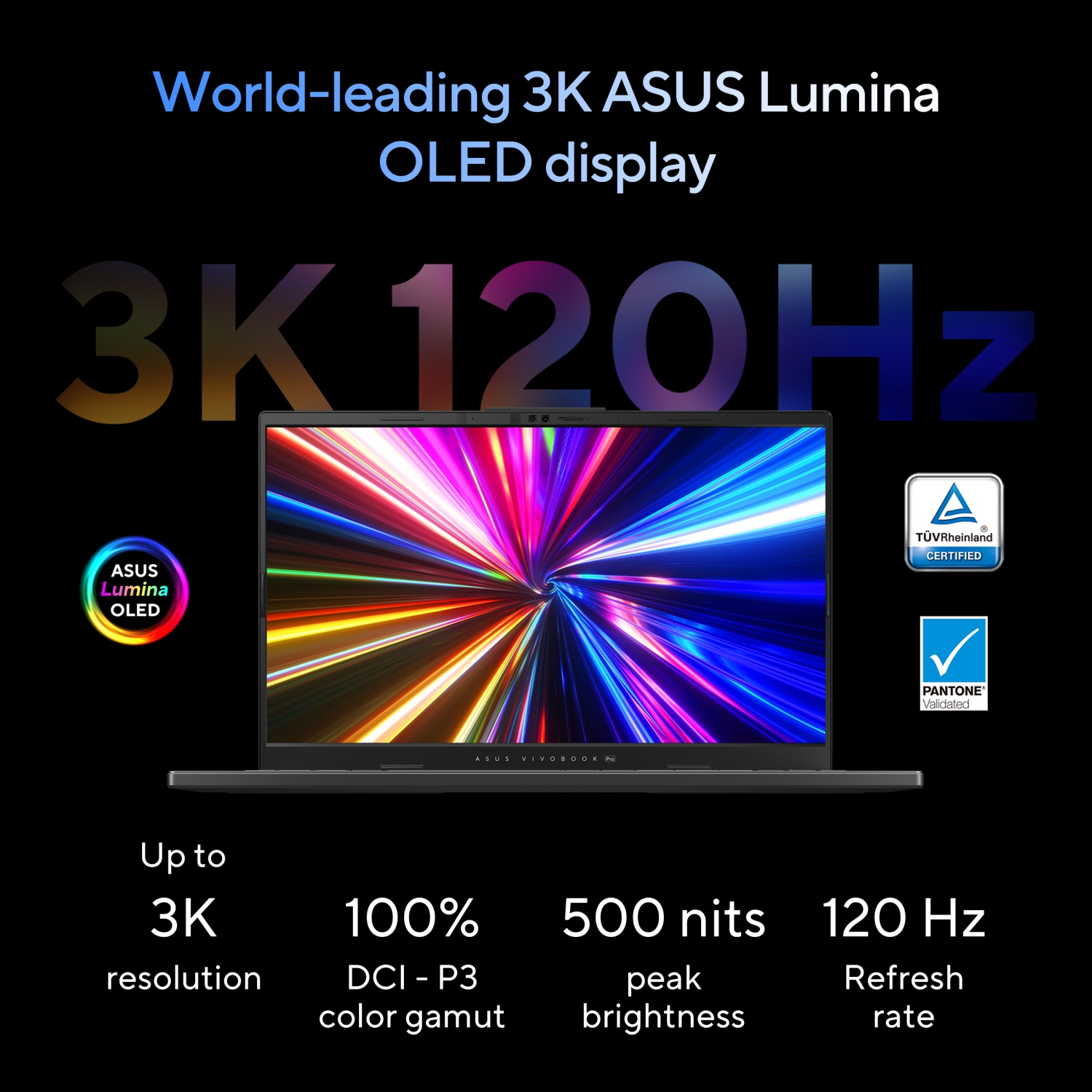 ASUS Vivobook Pro 15 Laptop (15.6” 3K OLED Display / Intel Core Ultra 9 / NVIDIA GeForce RTX 4050 / 24GB / 1TB SSD / Windows 11 Home / Wi-Fi 6E/