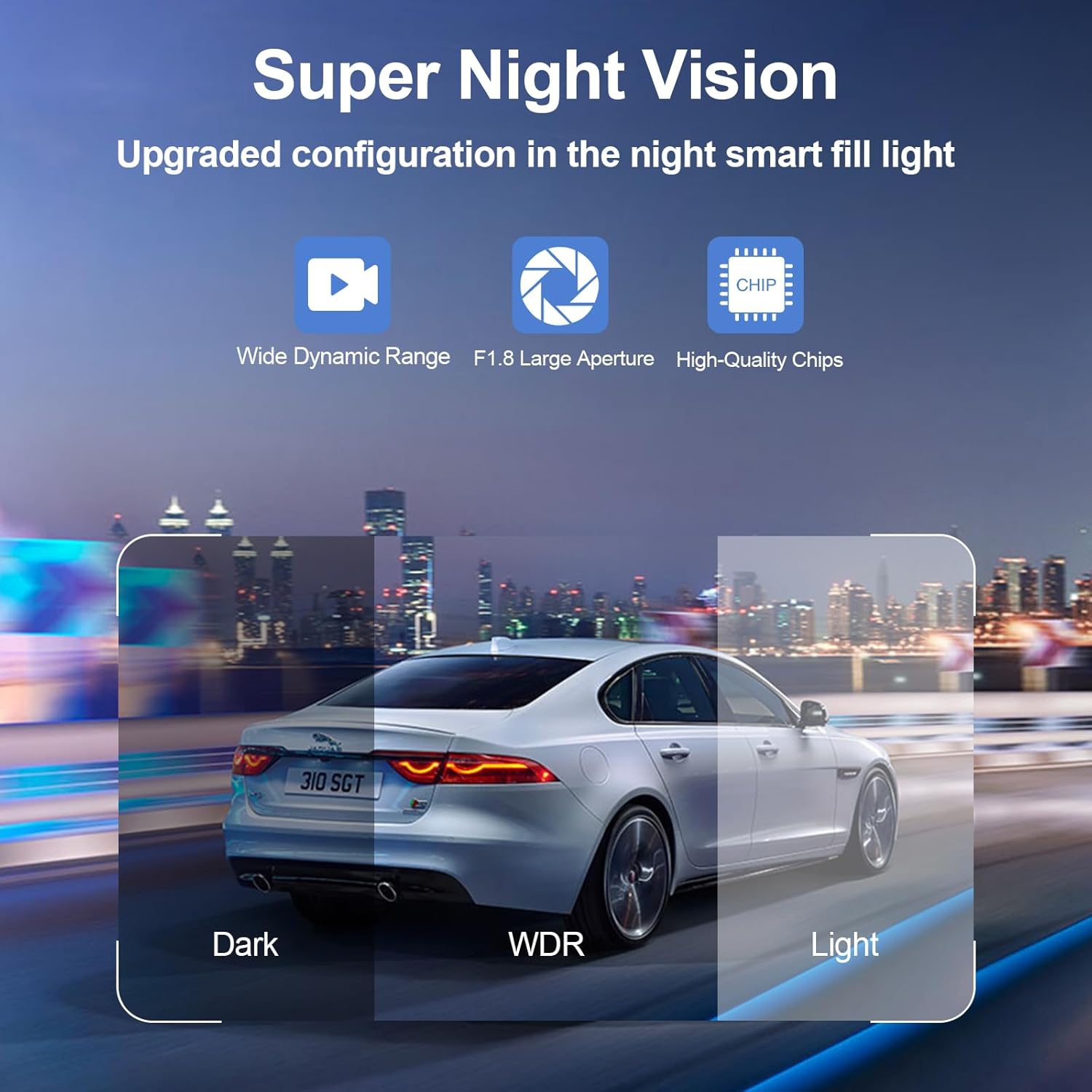 Dash Cam Front and Rear Camera,1080P Dual Dashcams for Cars with 64GB Card, Car Dashboard Camera with 3'' IPS Screen with Night Vision, G-Sensor,