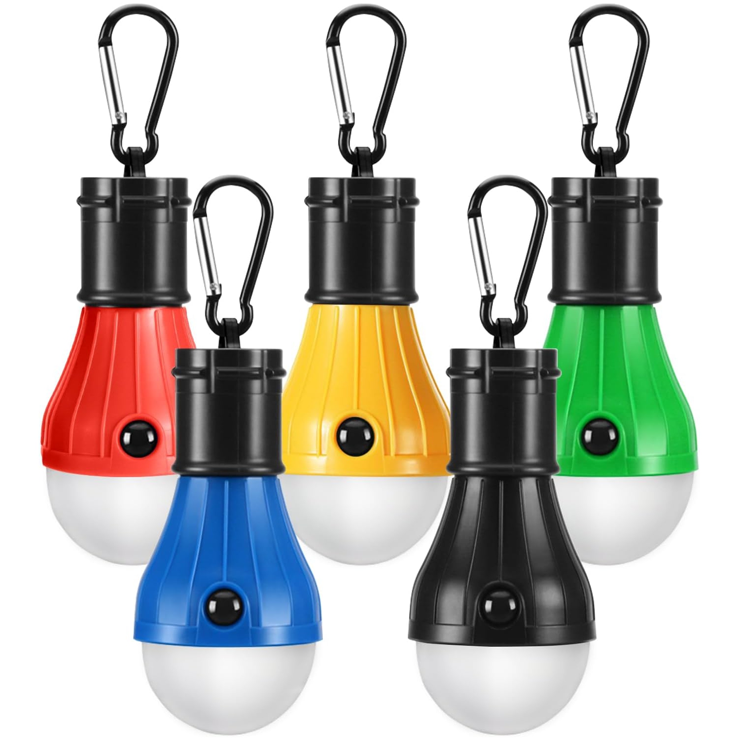 Lampe de camping [Paquet de 5], 4 modes d'éclairage Ampoules de lanterne de camping LED avec crochets à pince, lampe de tente d'urgence portative