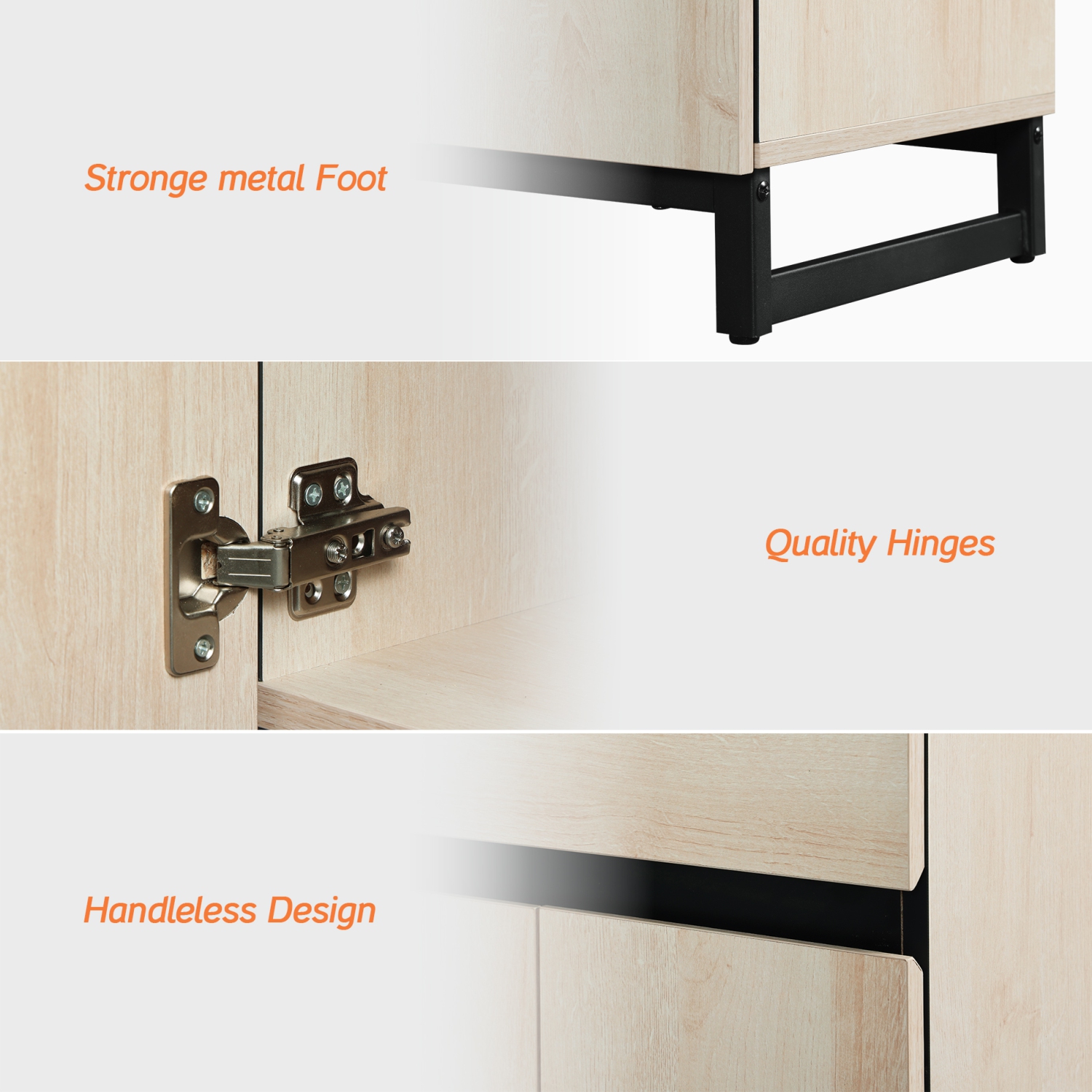 WAMPAT Modern End Table with 2 Open Door, Farmhouse Sofa Table with 1 Drawer and 1 Storage, Wood Rustic Side End Table for Living Room, Nighstand for