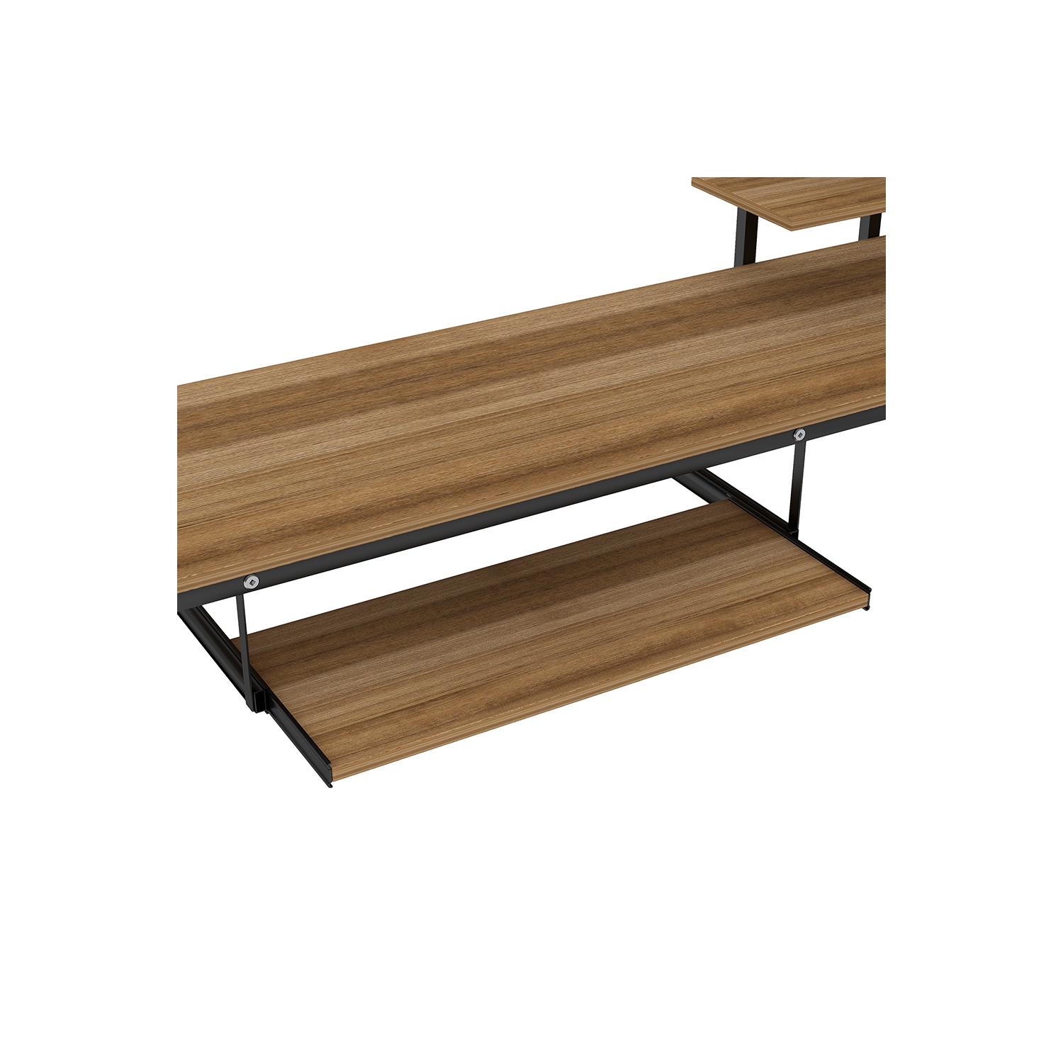 Kepooman Twin Loft Bed with Desk and Shelf and LED Light