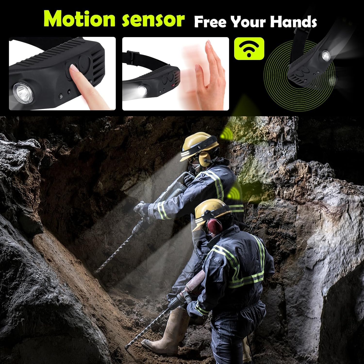 Paquet de 2 lampe frontale rechargeable, 350 lumens super lumineux avec 5 lampe frontale 1200&nbsp;mAh en mode lumière, phare étanche 0,14&nbsp;lb