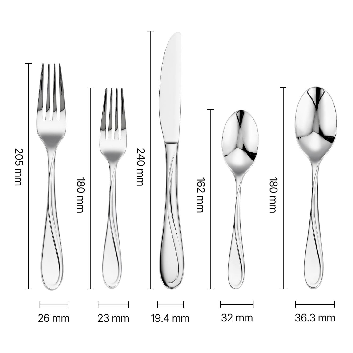 VEVOR 65-Piece Silverware Set, Food-Grade Stainless Steel Flatware Utensils, Mirror Finished Cutlery Set, Dishwasher Safe Eating Tableware for