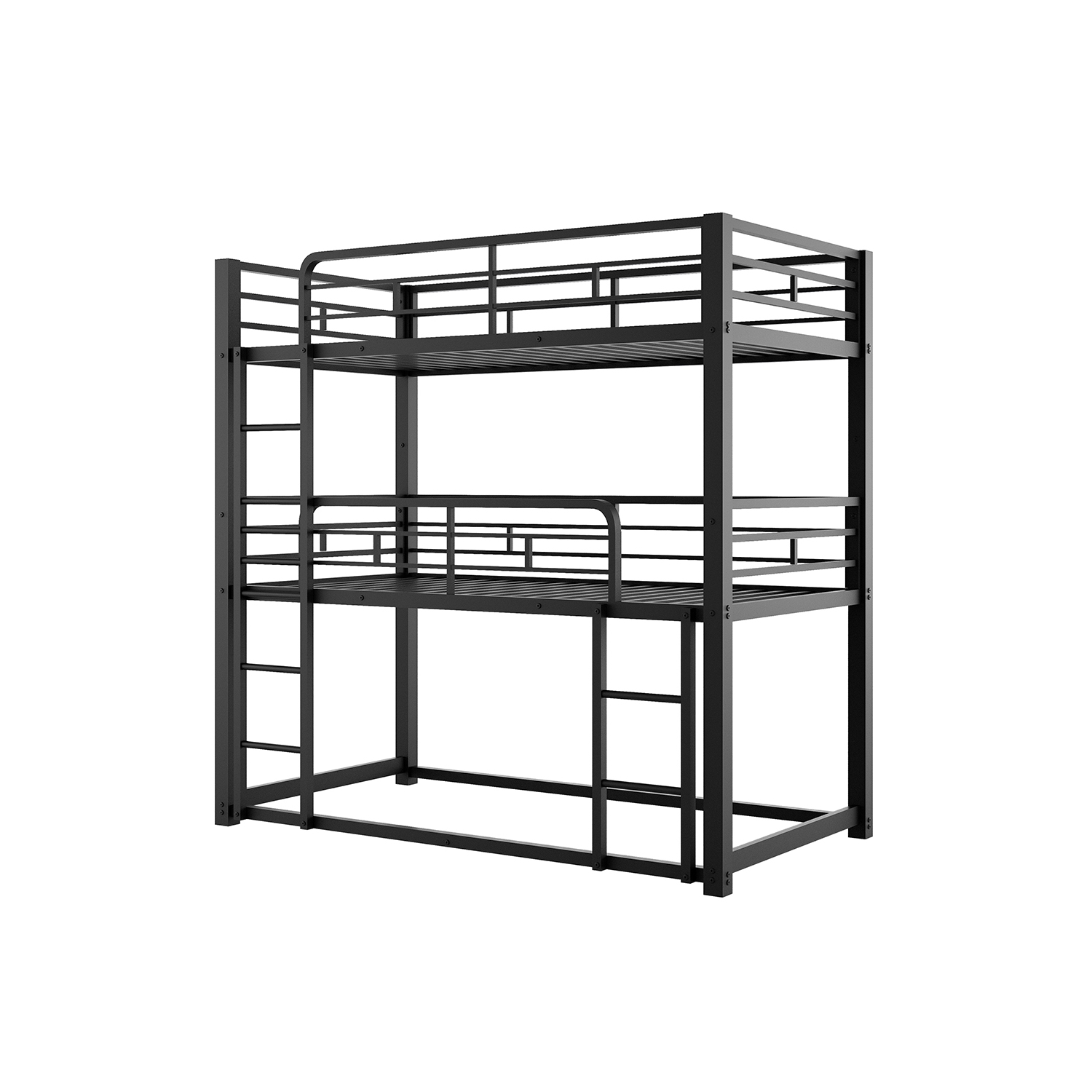 Lit jumeau superposé triple en métal Kepooman, noir