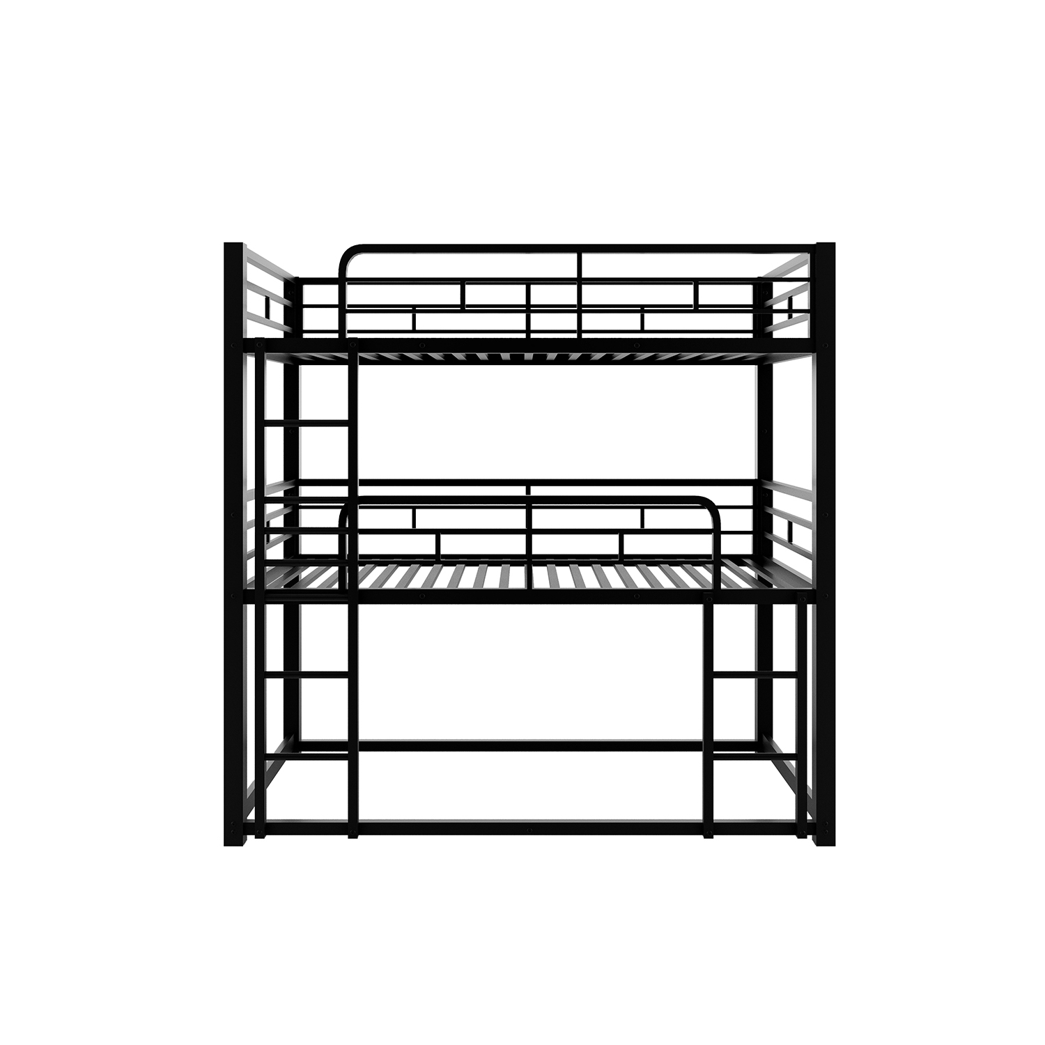 Lit jumeau superposé triple en métal Kepooman, noir