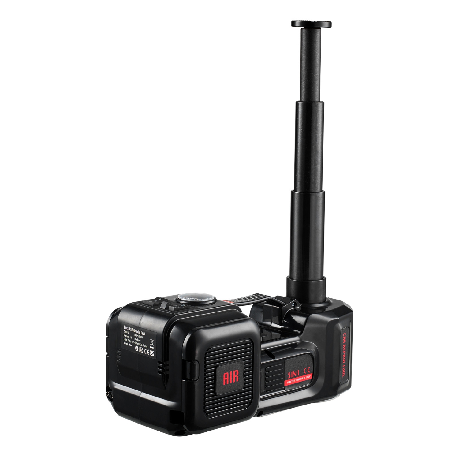 Cric d'auto électrique VEVOR de 5 tonnes/11000&nbsp;lb, cric élévateur hydraulique avec gonfleur intégré, remplacement des pneus 12&nbsp;V avec clé à