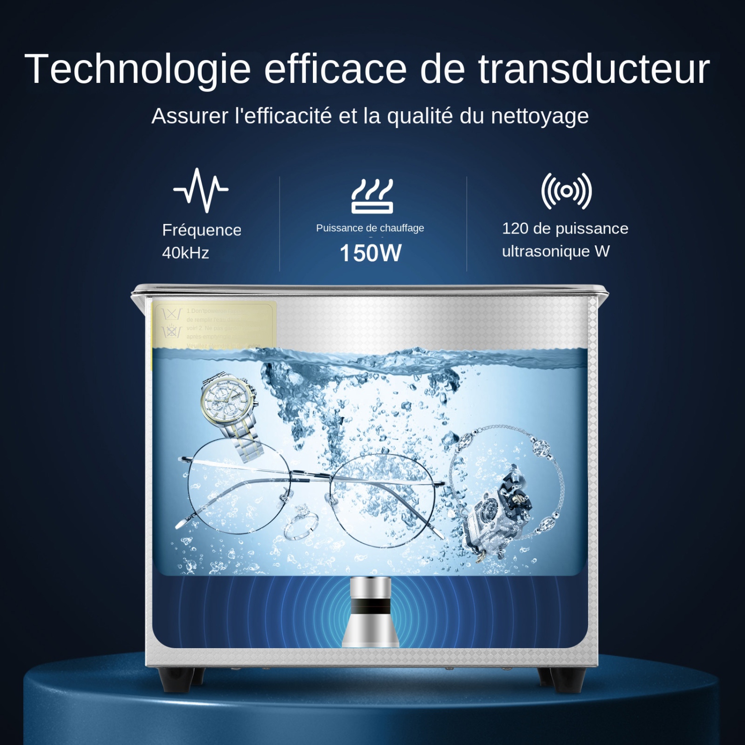 VEVOR 2.85 L Professional Ultrasonic Cleaner, Ultrasonic Jewelry Cleaner with Digital Timer & Heater, Stainless Steel Industrial Sonic Cleaner 40kHz