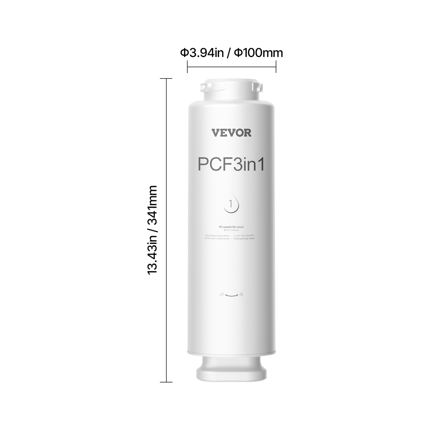 Filtre à eau composite VEVOR à 6 couches PCF, filtre composite PCF, réduit le chlore et les odeurs, compatible avec le système de filtre à eau pour