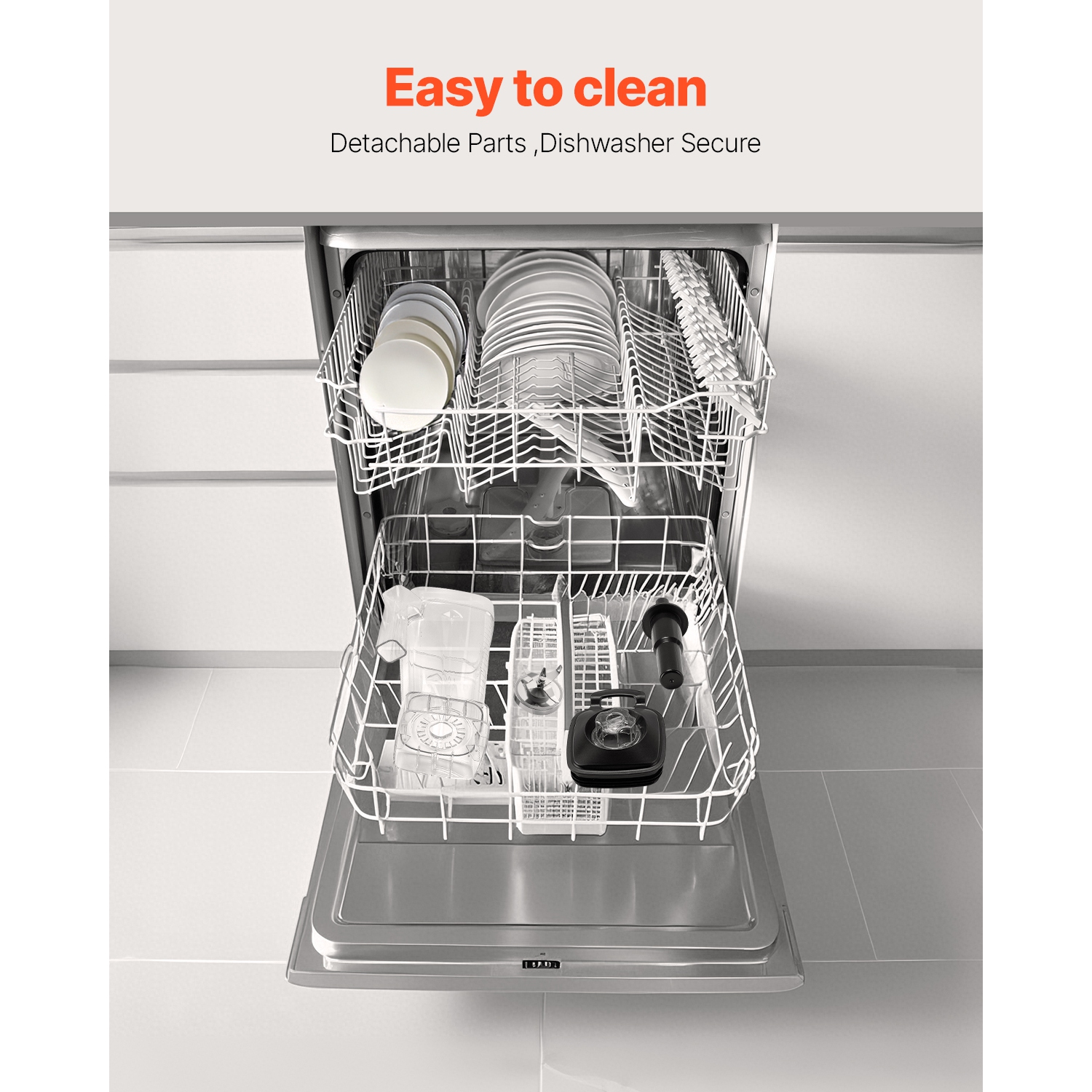 VEVOR 61 oz Blender for Smoothies, 1400W, Professional Blender with Powerful Motor, Multi-Functional Food Processing Blender for