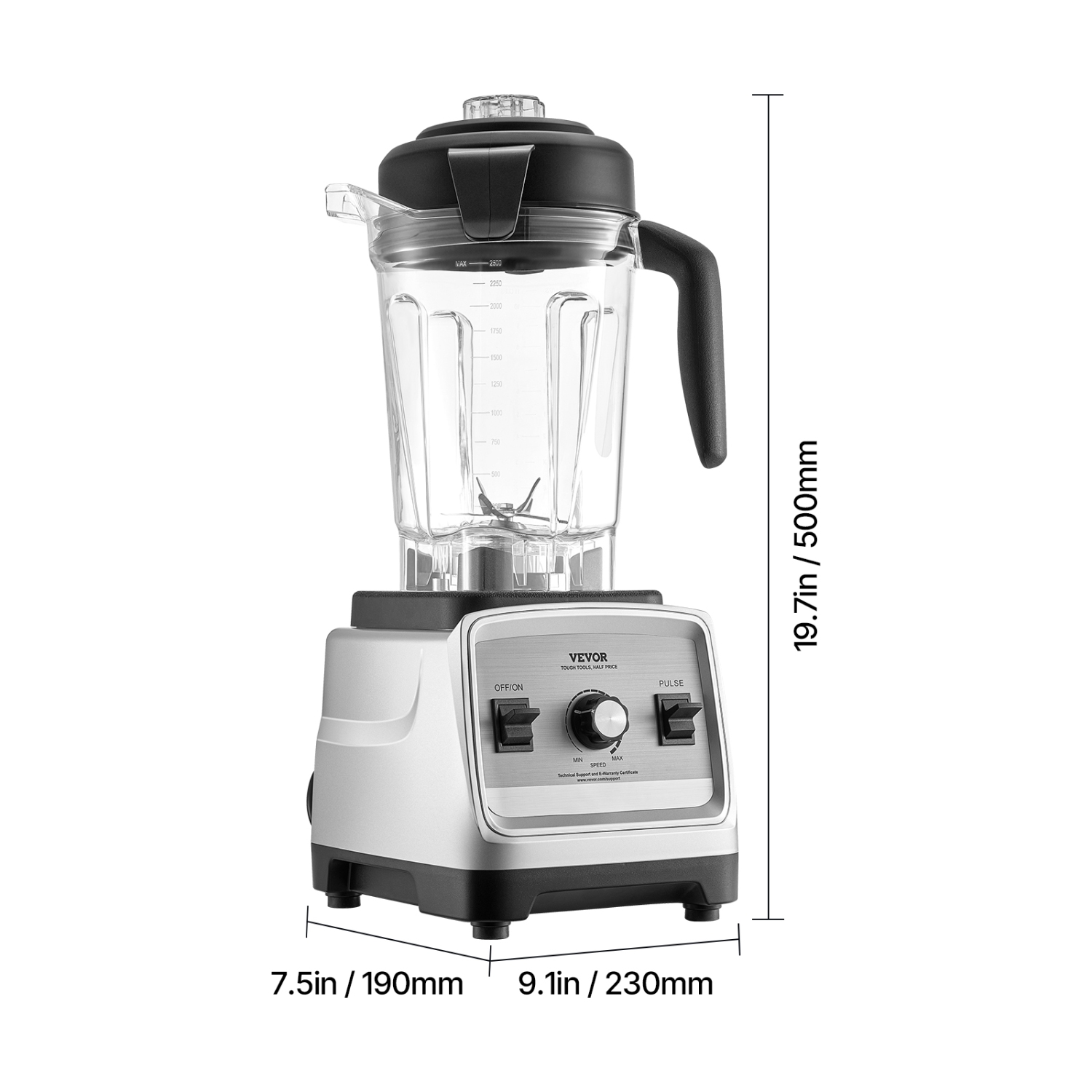 VEVOR 85 oz Blender for Smoothies, 1400W, Professional Blender with Powerful Motor, Multi-Functional Food Processing Blender with 2 Cups for