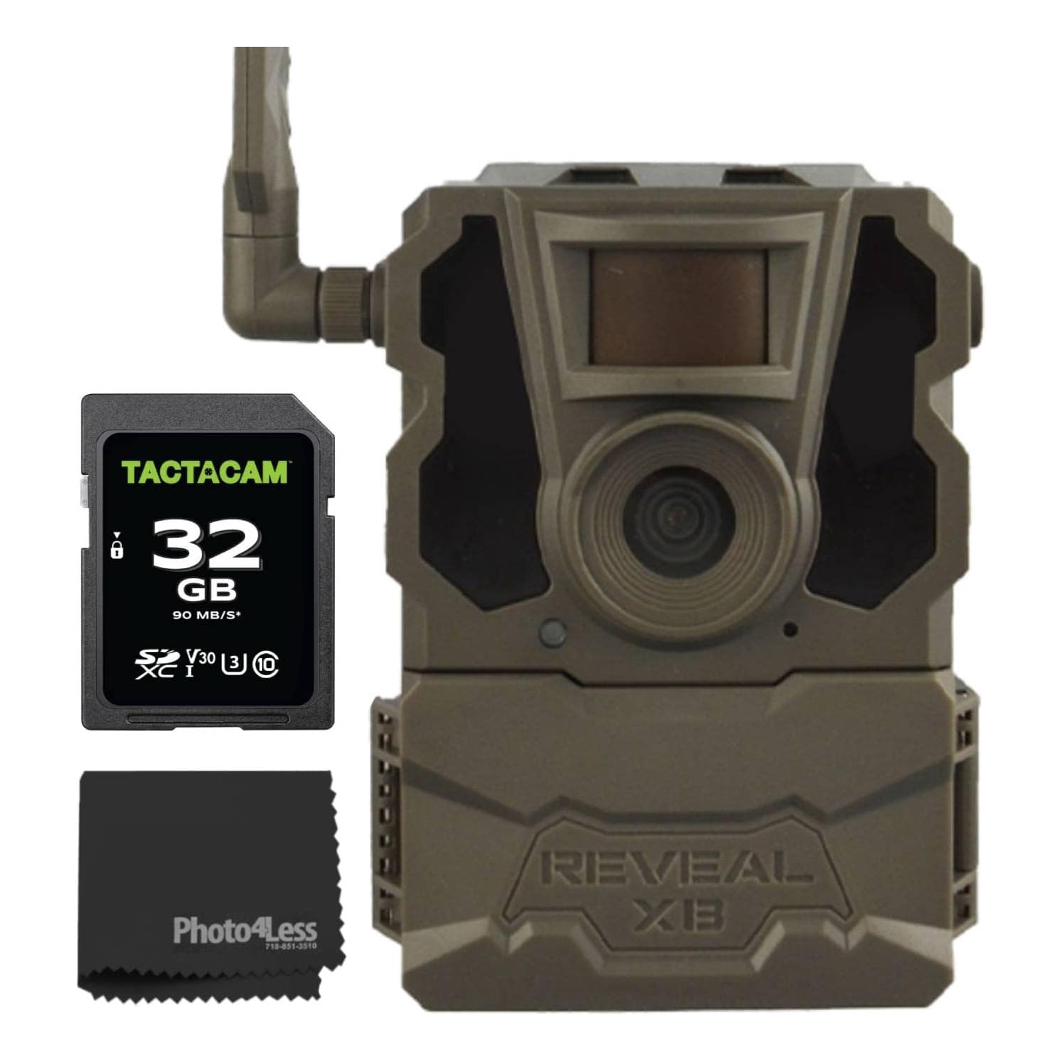 TACTACAM Reveal XB Cellular Trail Camera, No Glow - Verizon & AT&T Reveal 32GB SD Card and Lens Cloth
