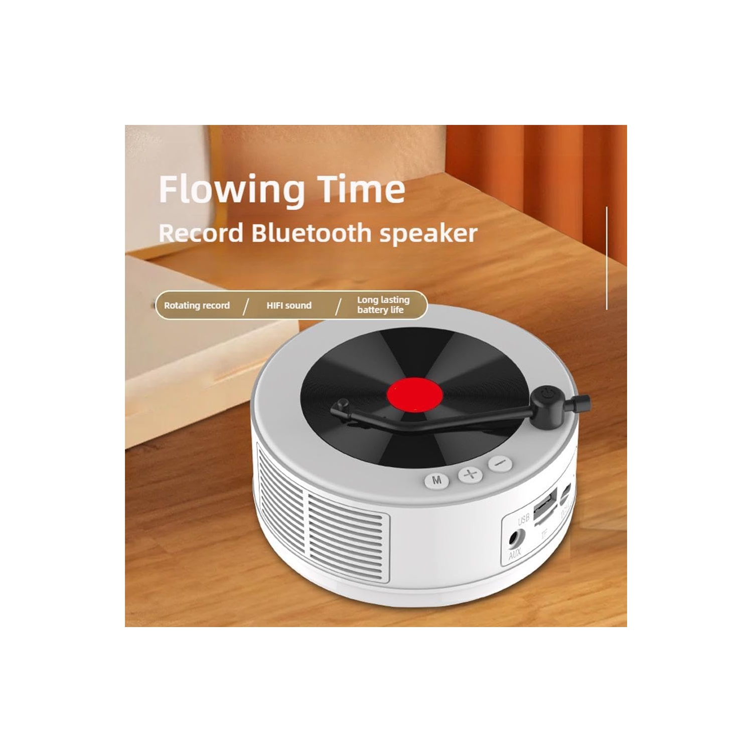 Retro Music Player with Bluetooth Speaker,Small Bluetooth Speaker,Portable Wireless Bluetooth Audio Speaker for Home Office Decor
