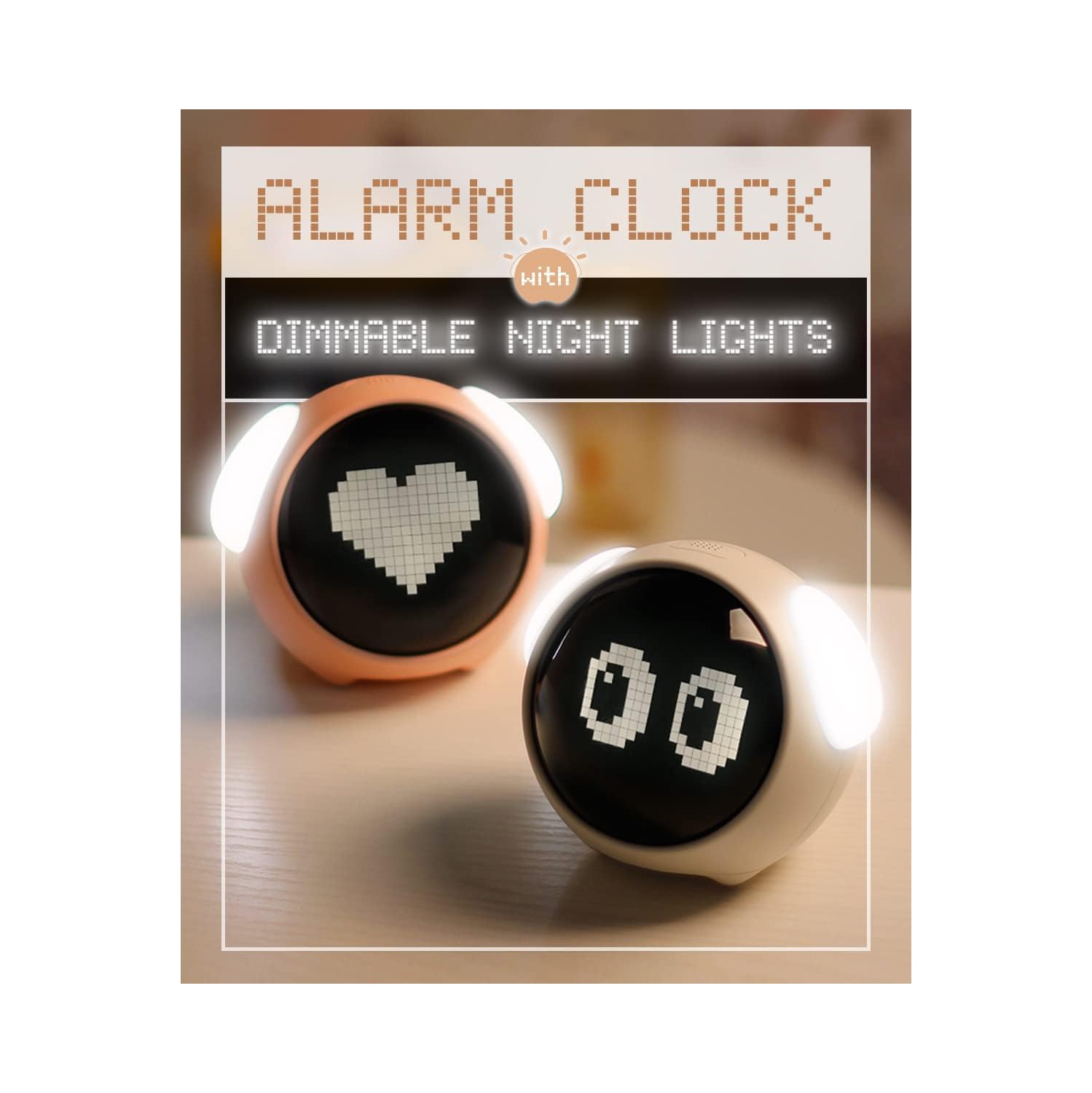 Children's Alarm Clock Dual Alarm Settings Adjustable Brightness Night Light Voice Control Wake-up Alarm Night Light Children's Electronic Alarm