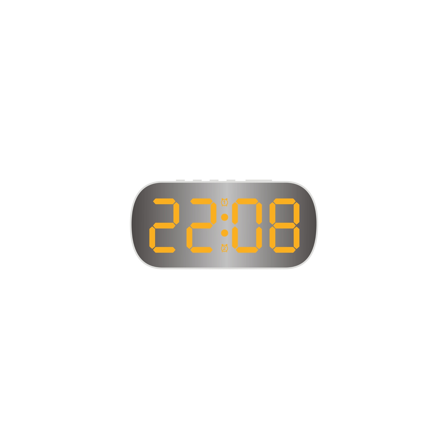 Simple ins style LED digital display electronic clock, digital desktop small alarm clock, student children's mirror alarm clock-white yellow light