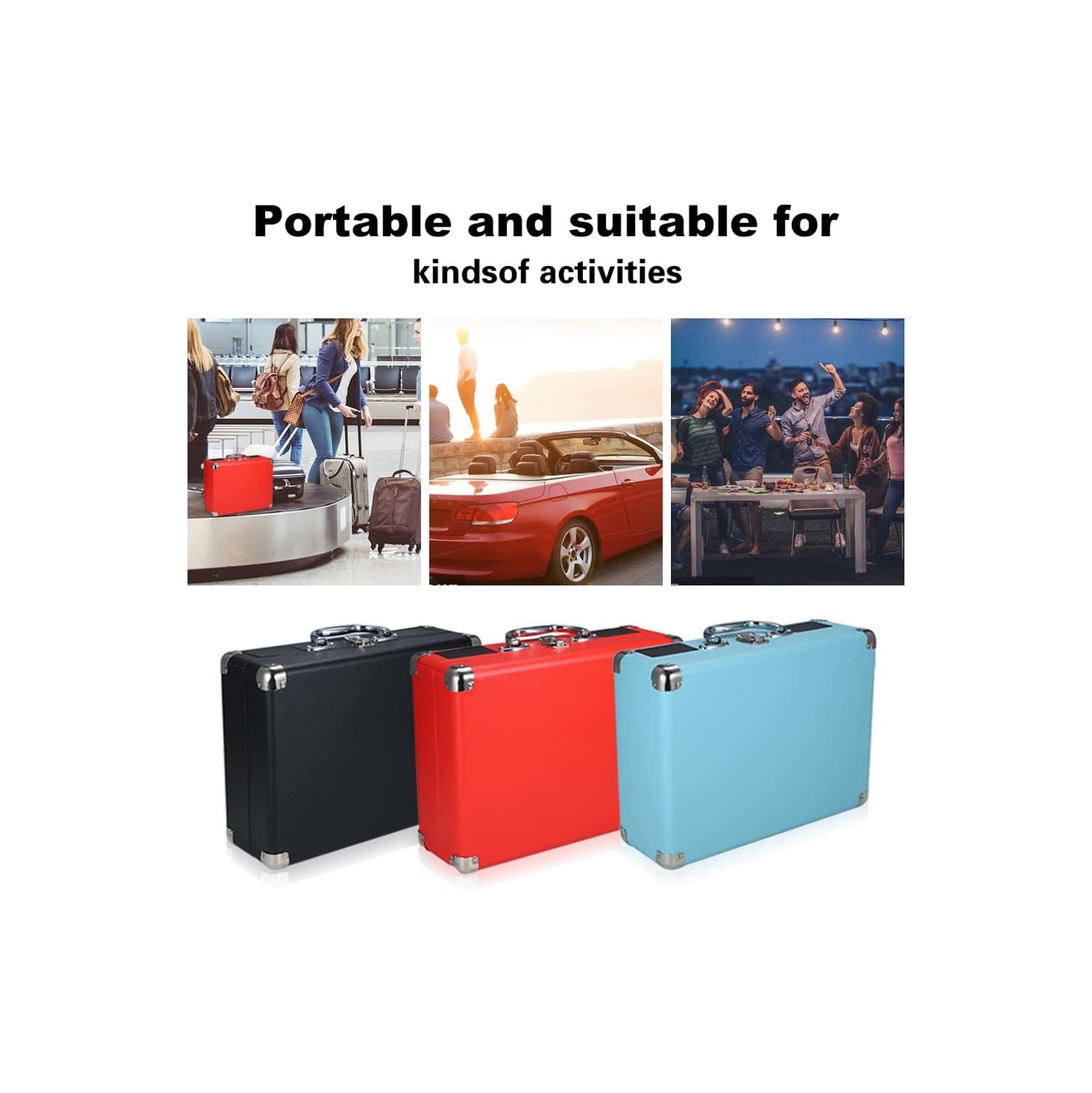 Vinyl Record Player Vintage Portable Phonograph 33/45/78rpm Turntable Vinyl Record Player Phonograph Built-in Speaker Bluetooth 5.4 Speaker Record