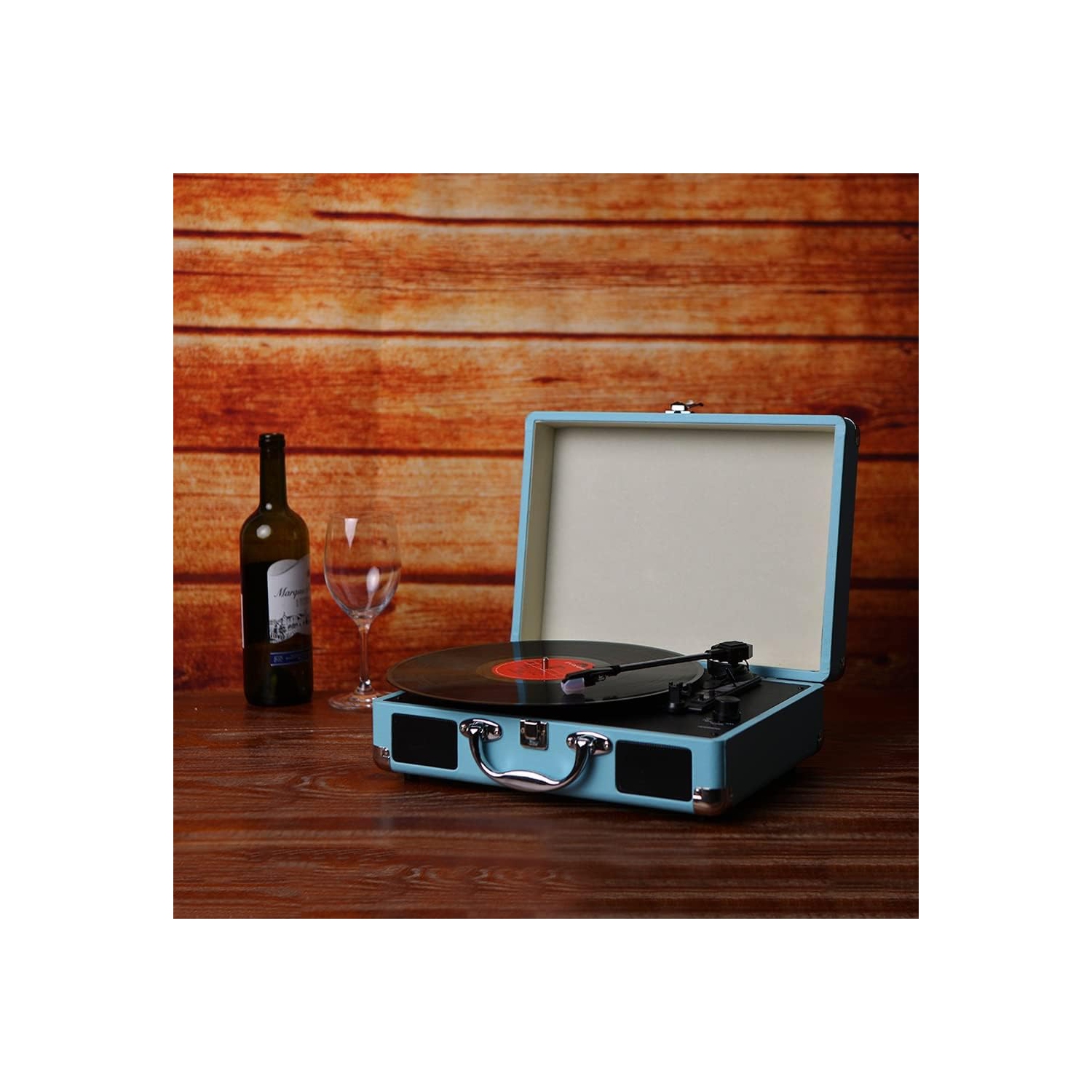 Vinyl Record Player Vintage Portable Phonograph 33/45/78rpm Turntable Vinyl Record Player Phonograph Built-in Speaker Bluetooth 5.4 Speaker Record