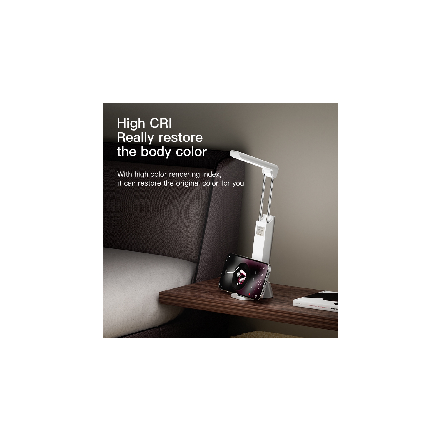 Multifunctional desk lamp, flashlight, eye protection study dormitory lamp, LED charging small desk lamp with mobile phone holder - second generation