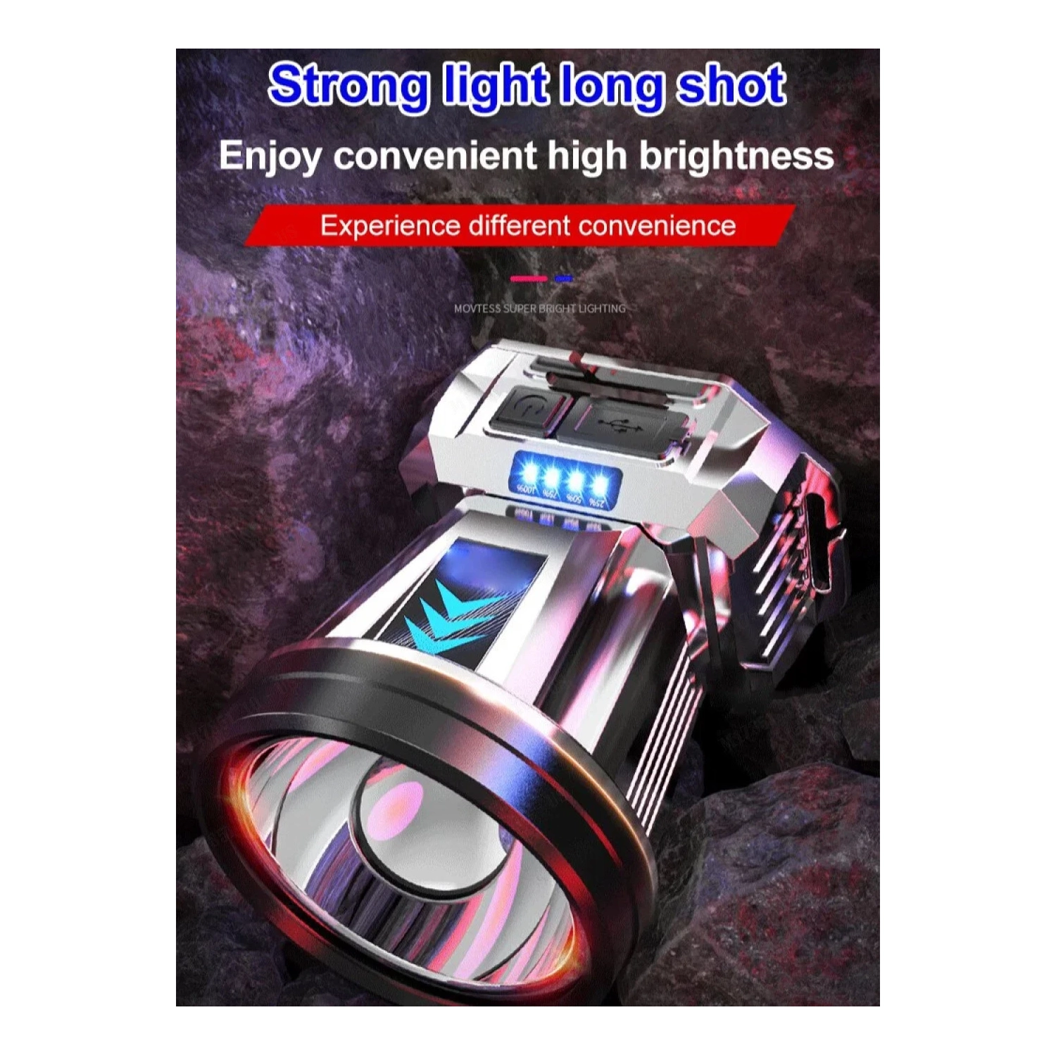 Lumière forte longue durée LED lampe frontale lithium pile rechargeable tête lampe de poche longue portée pour la pêche à l'extérieur à la maison -